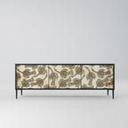 ALMONDINE SONGBIRD 3-Door TV Stand in Black Finish