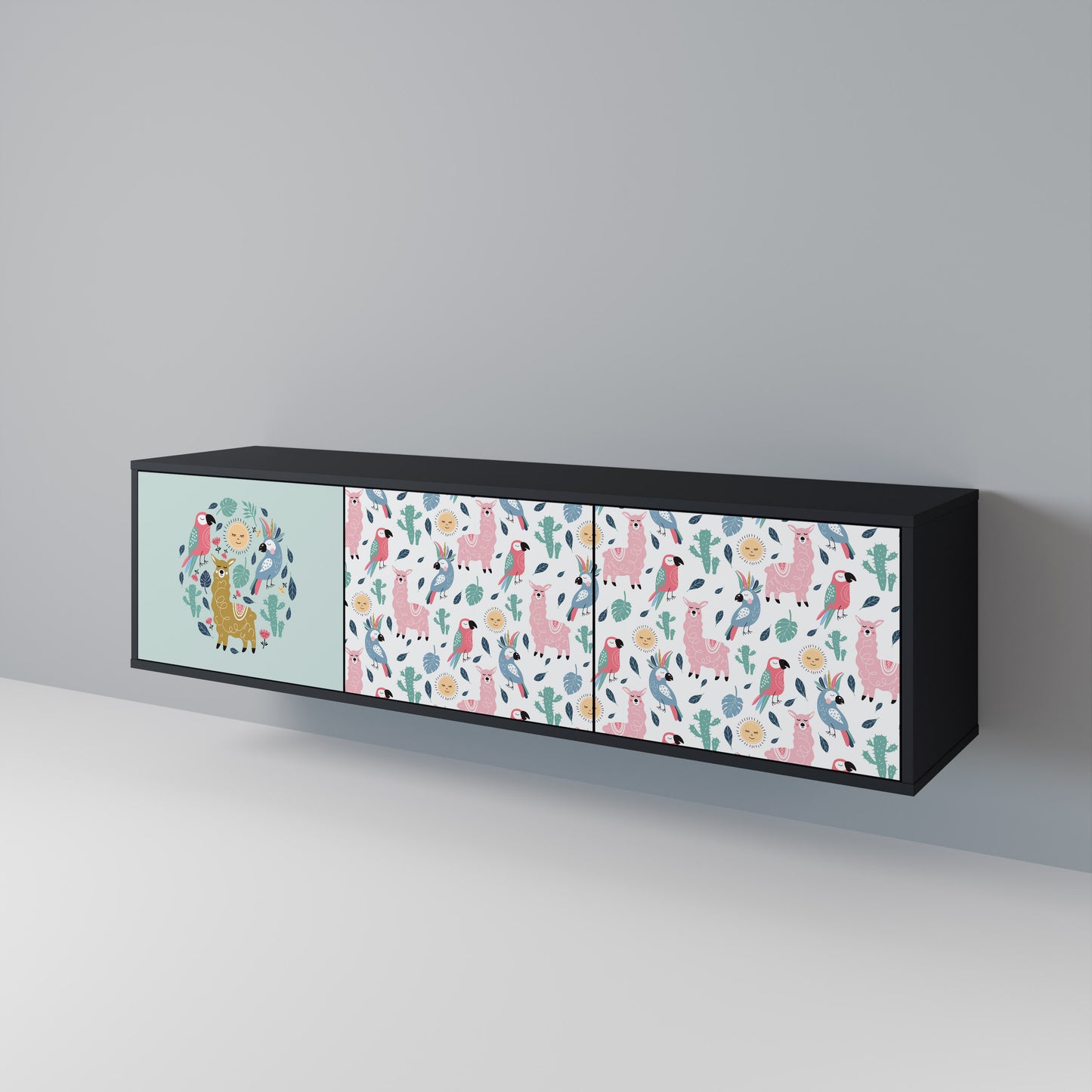 COLORFUL ALPACAS TV-bänk med 3 dörrar