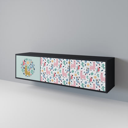 COLORFUL ALPACAS TV-bänk med 3 dörrar