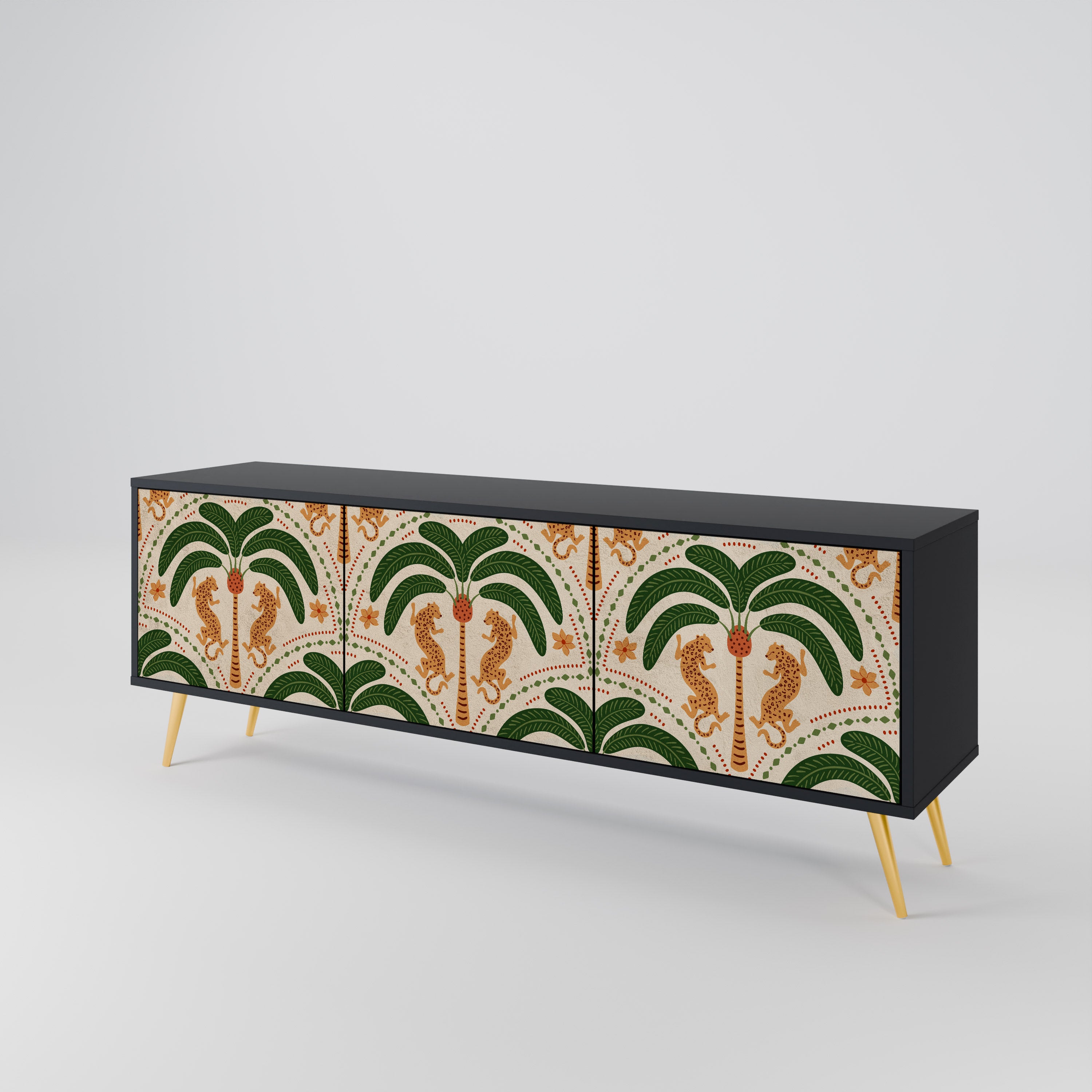 DANCING PREDATORS 3-Door TV Cabinet