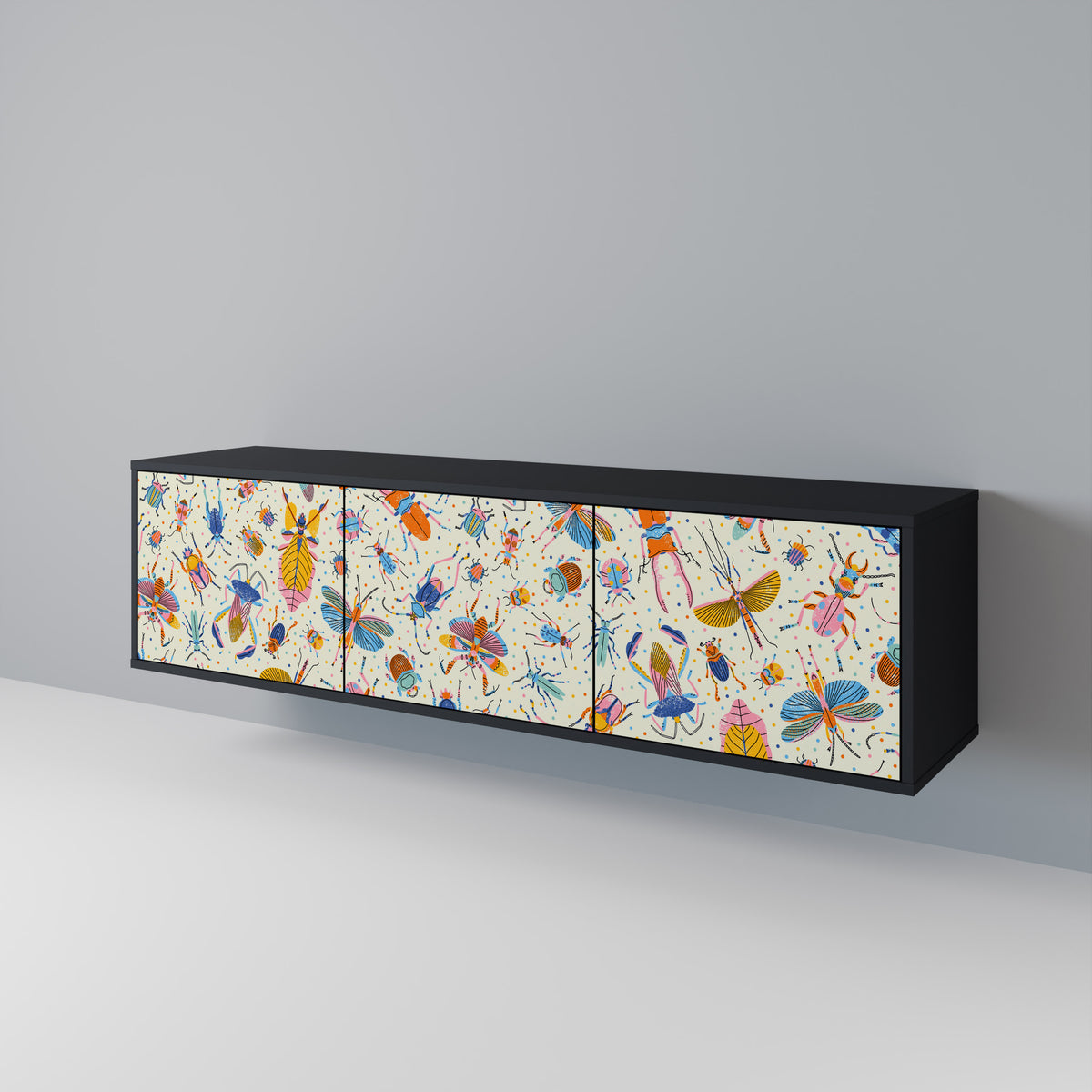 COLORFUL INSECTS TV-bänk med 3 dörrar
