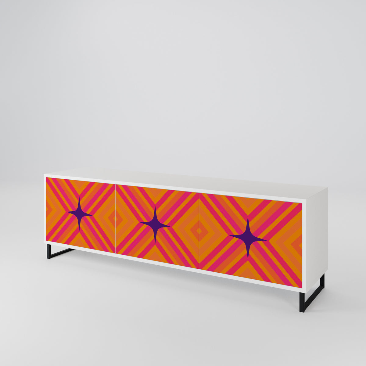 GEOMETRIC BRILLIANCE TV-bänk med 3 dörrar