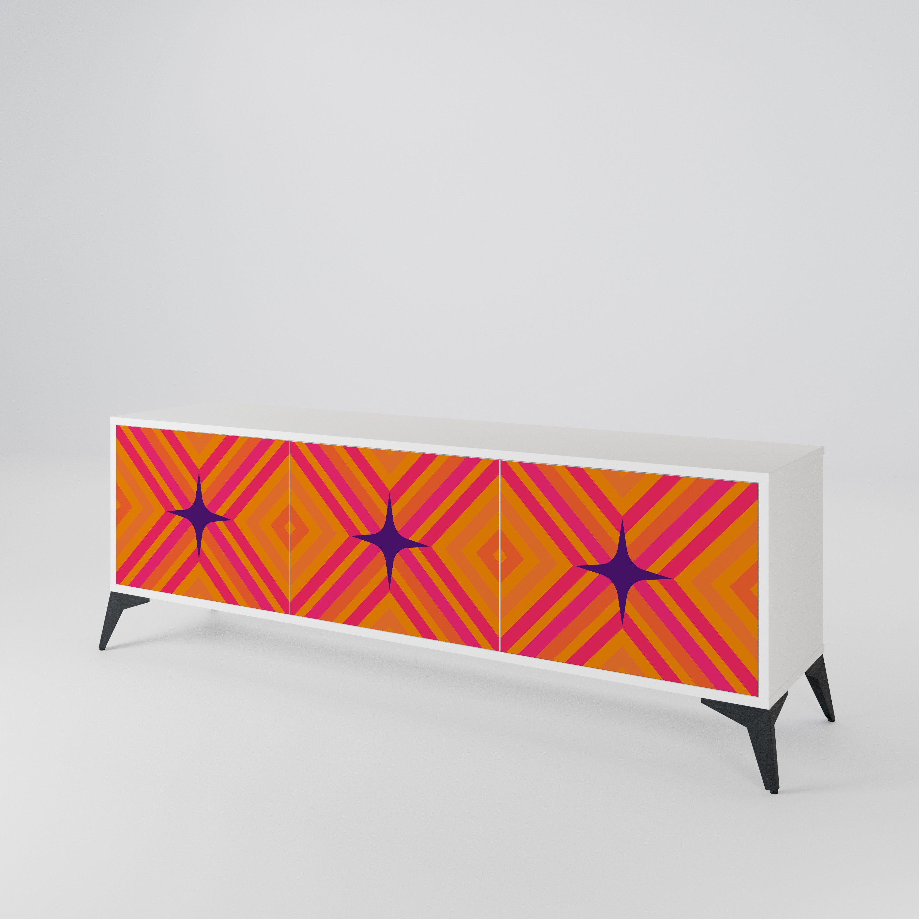 GEOMETRIC BRILLIANCE 3-Door TV Cabinet
