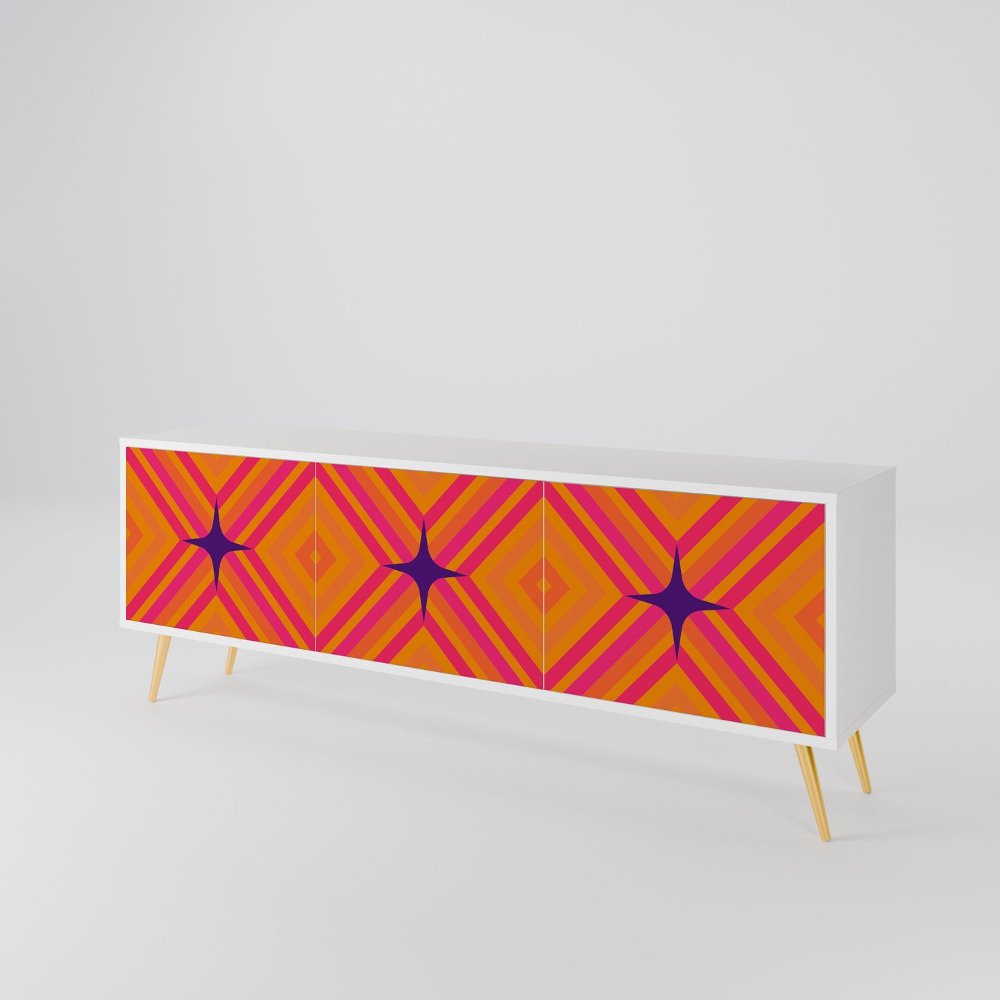 GEOMETRIC BRILLIANCE 3-Door TV Cabinet