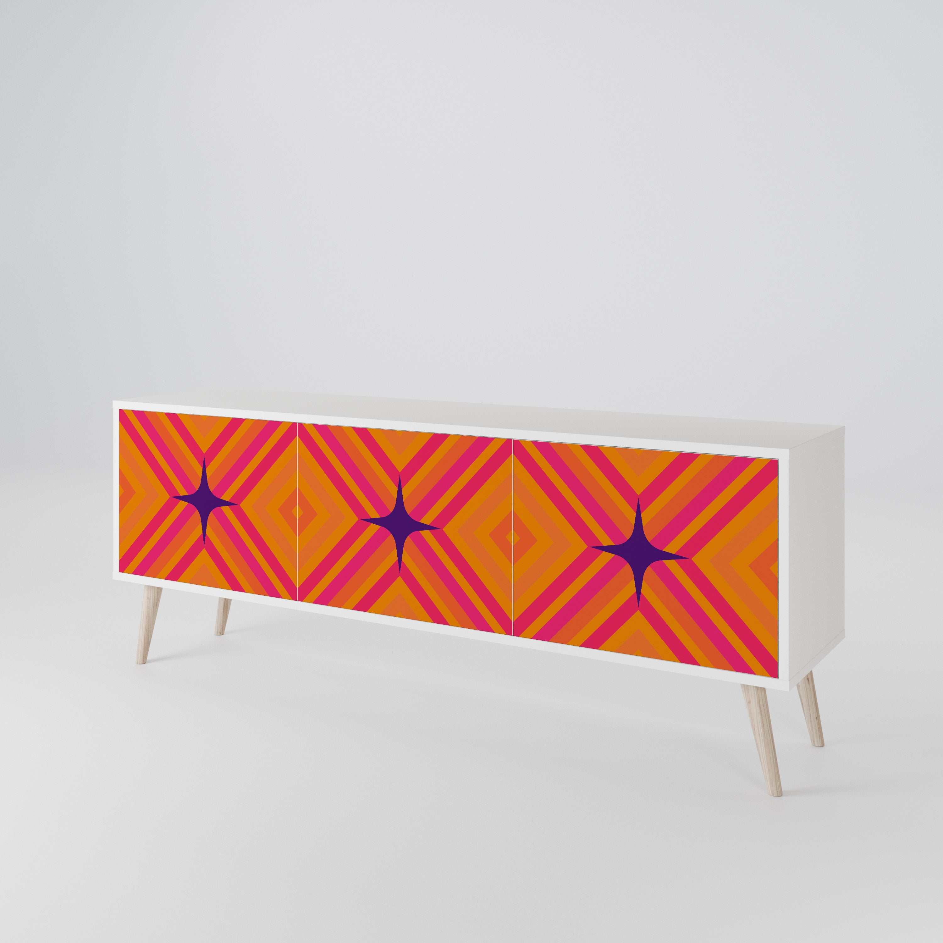 GEOMETRIC BRILLIANCE 3-Door TV Cabinet