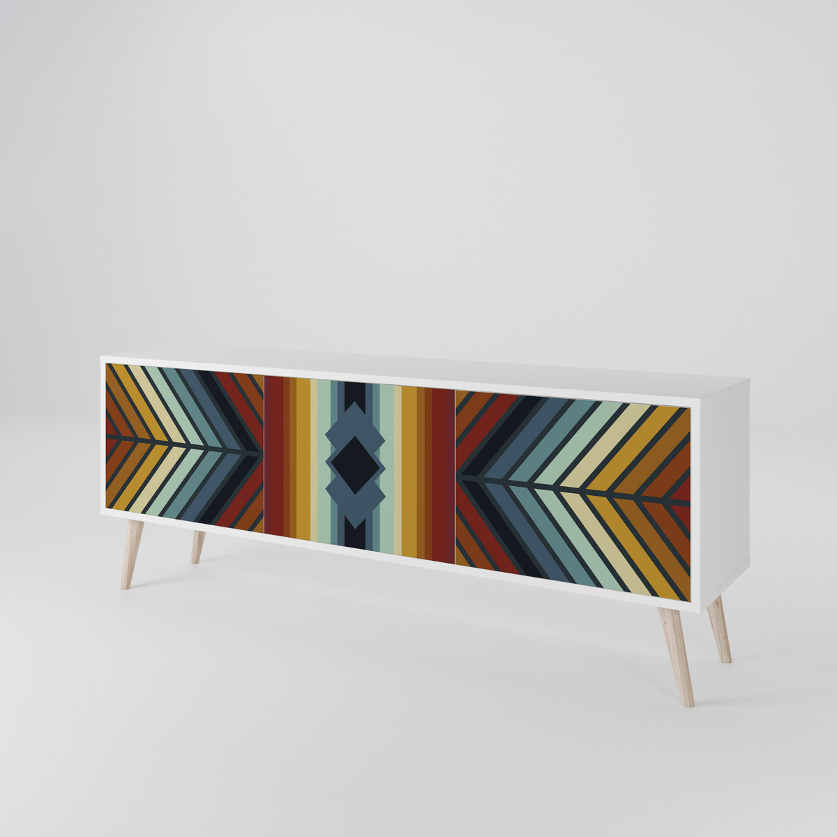 INDIGENOUS ZIGZAG TV-bänk med 3 dörrar