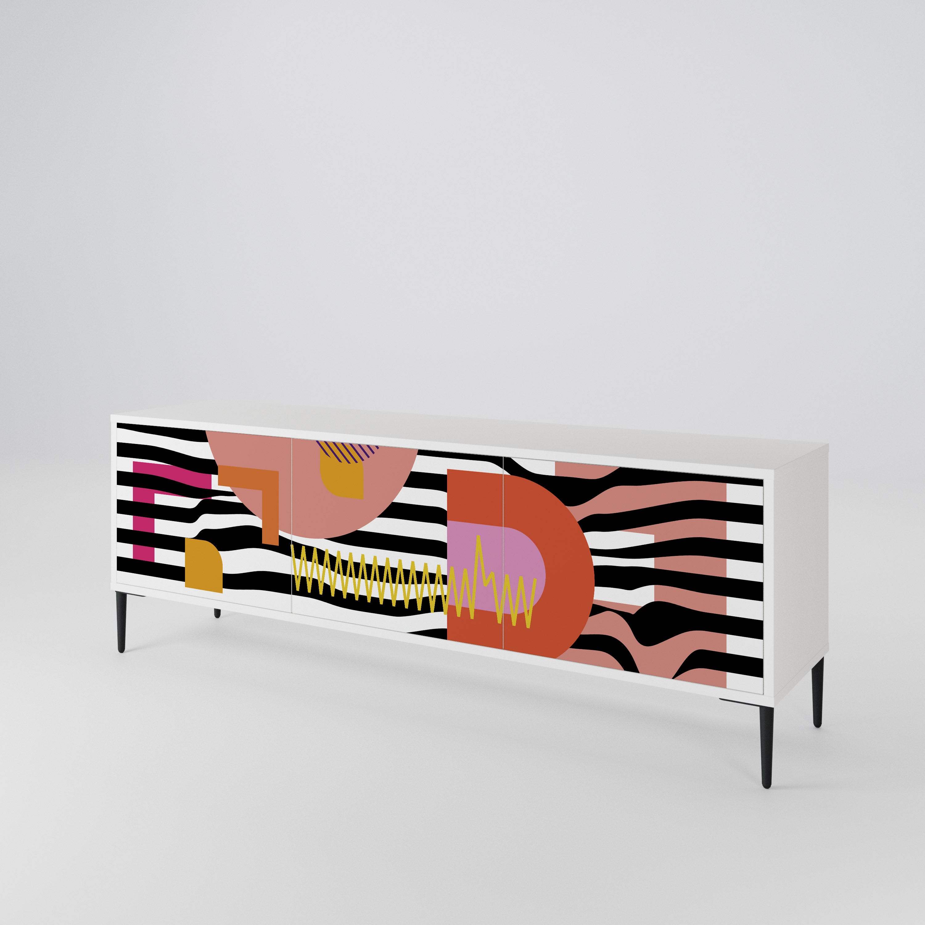 CHROMATIC ABSTRACT 3-Door TV Cabinet