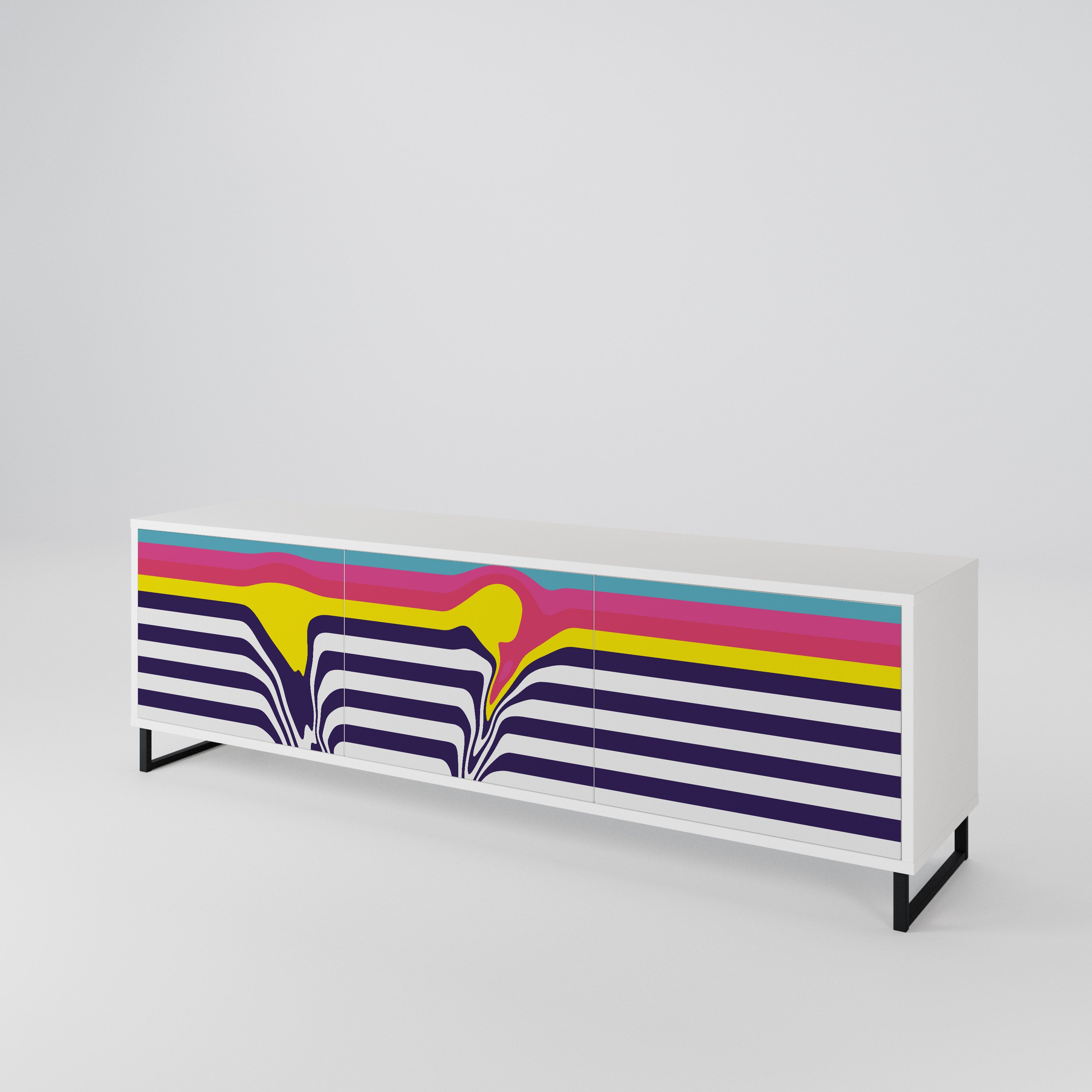 COLORFUL DIVERSION 3-Door TV Cabinet