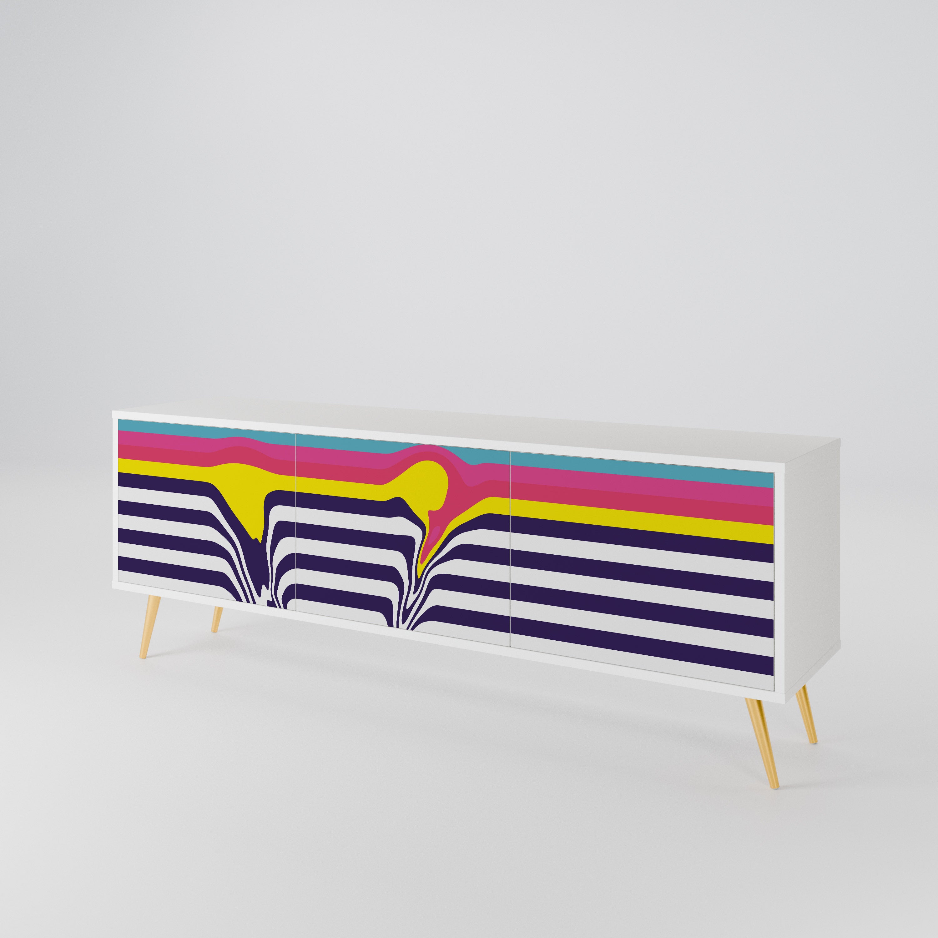 COLORFUL DIVERSION 3-Door TV Cabinet