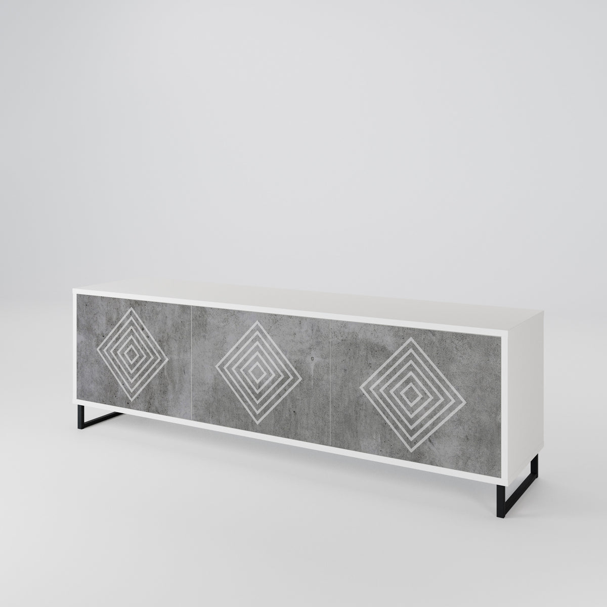 POLYGONAL ARTISTRY TV-bänk med 3 dörrar