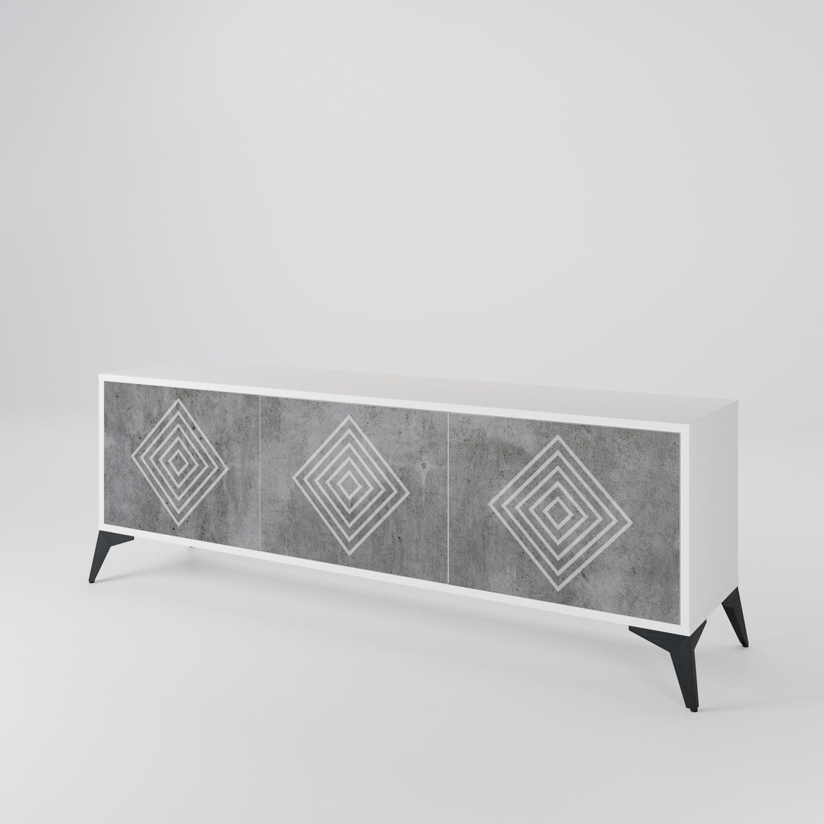 POLYGONAL ARTISTRY TV-bänk med 3 dörrar