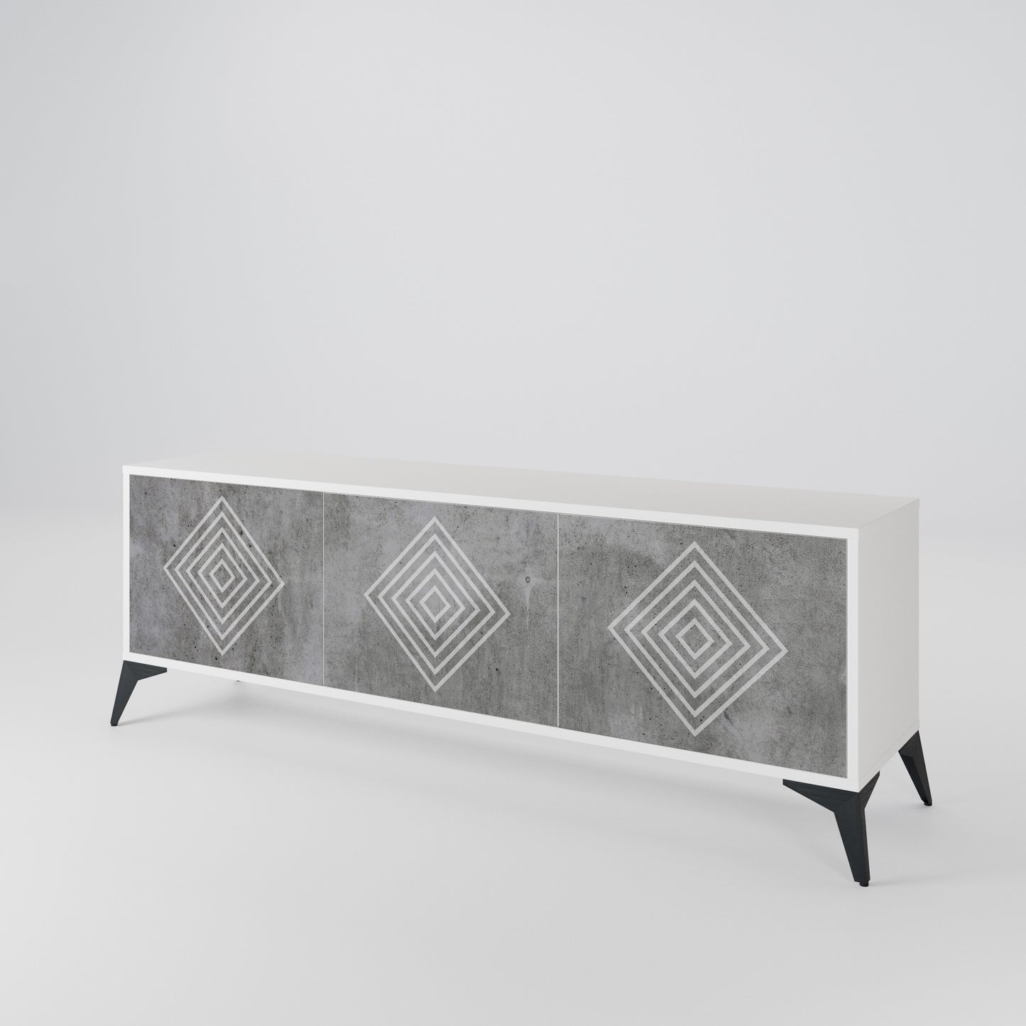 POLYGONAL ARTISTRY TV-bänk med 3 dörrar