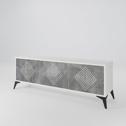 POLYGONAL ARTISTRY TV-bänk med 3 dörrar