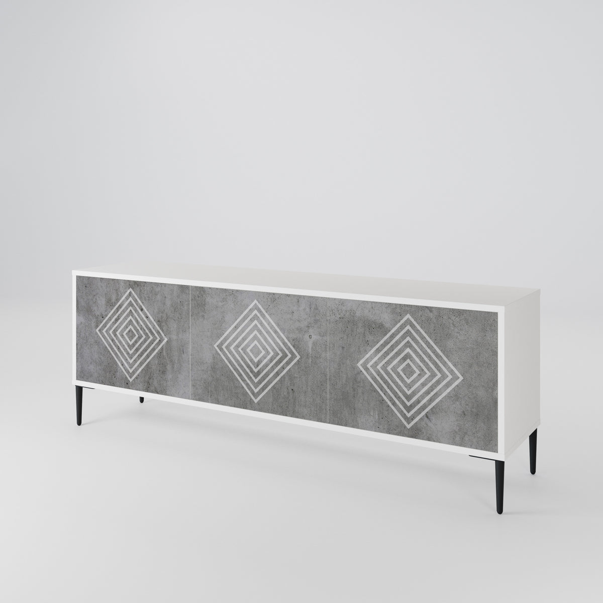 POLYGONAL ARTISTRY TV-bänk med 3 dörrar