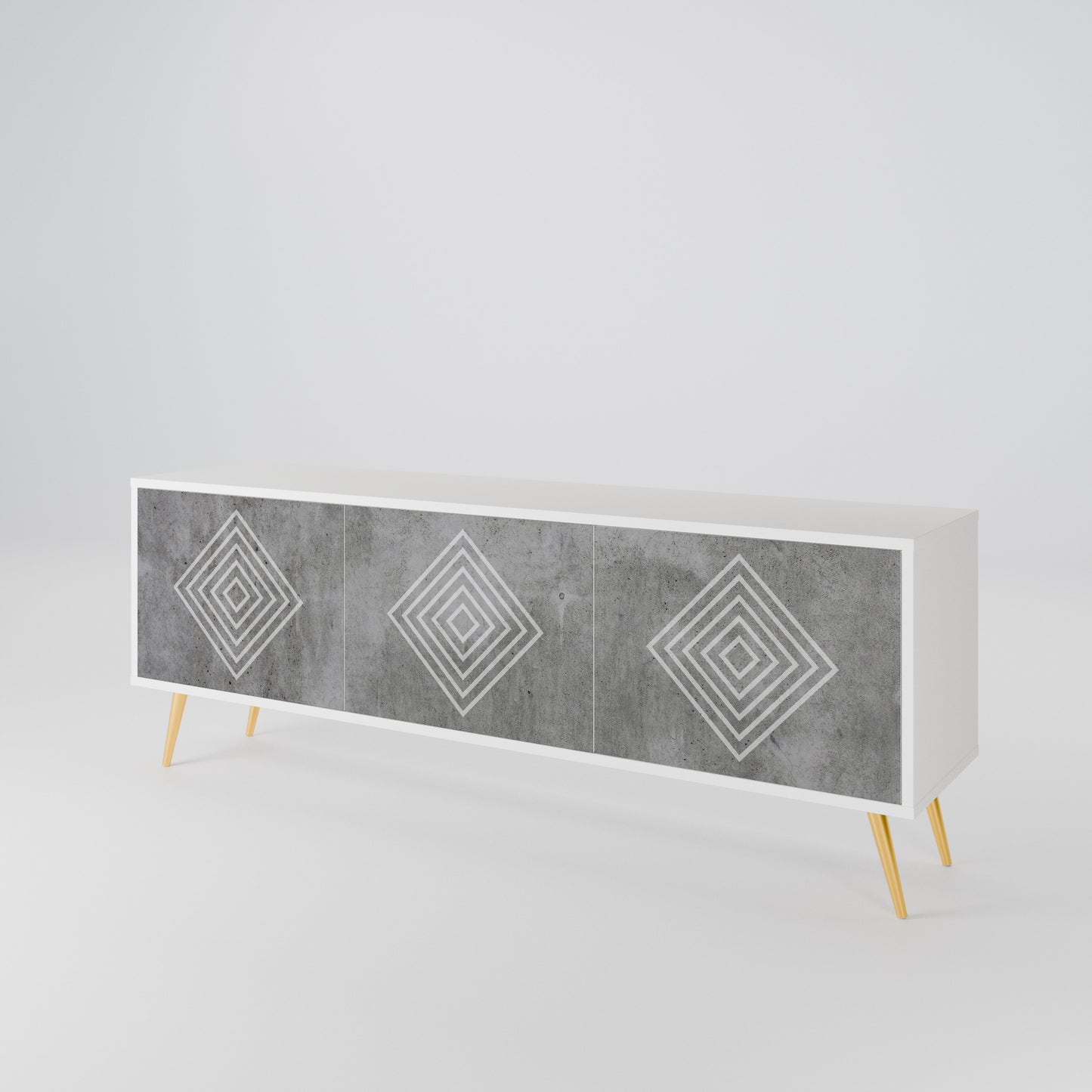 POLYGONAL ARTISTRY TV-bänk med 3 dörrar