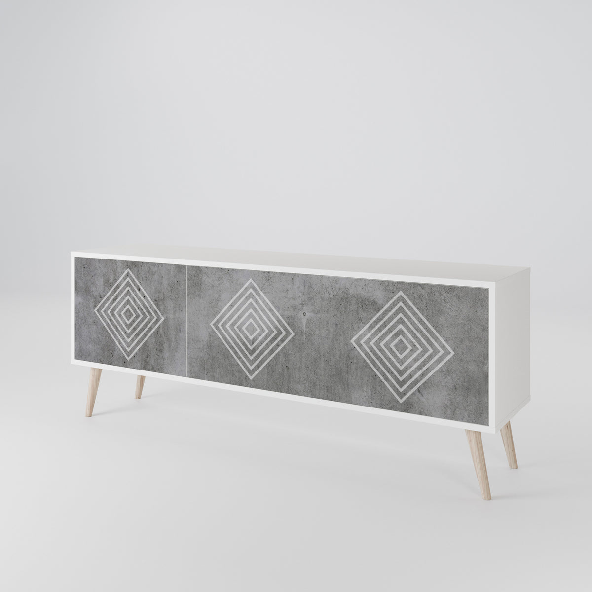 POLYGONAL ARTISTRY TV-bänk med 3 dörrar