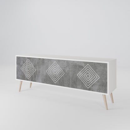 POLYGONAL ARTISTRY TV-bänk med 3 dörrar