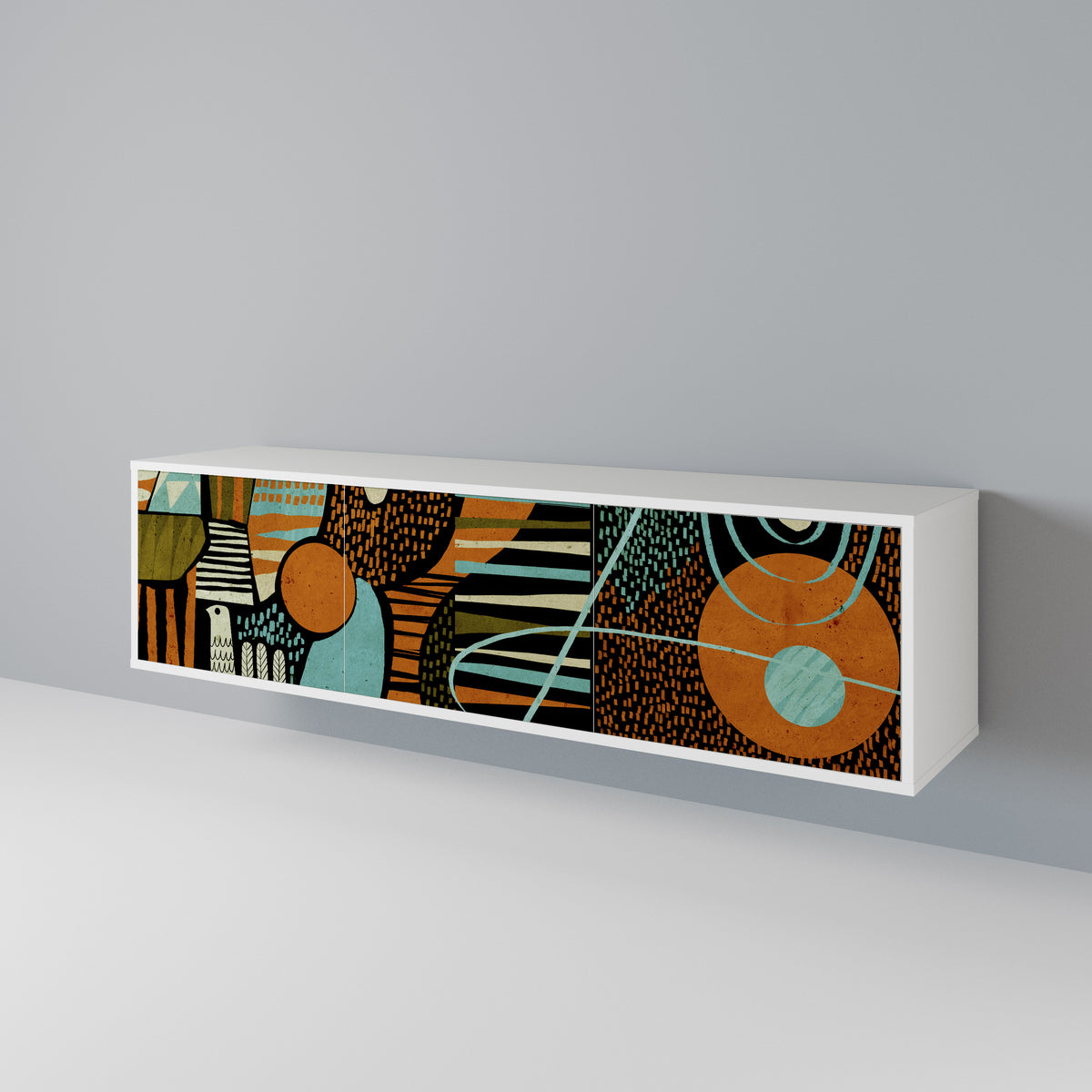 GEODE GLIMMER TV-bänk med 3 dörrar