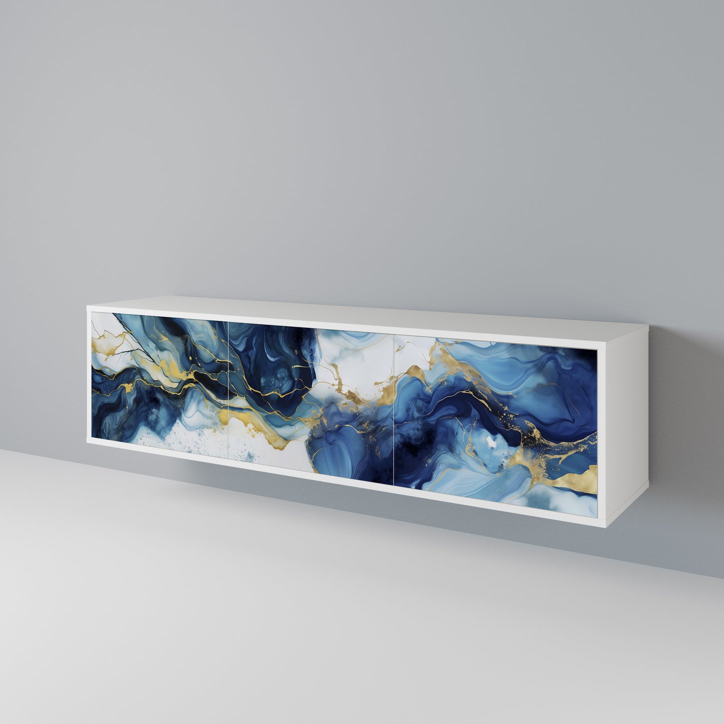 INKY MARBLE TV-bänk med 3 dörrar