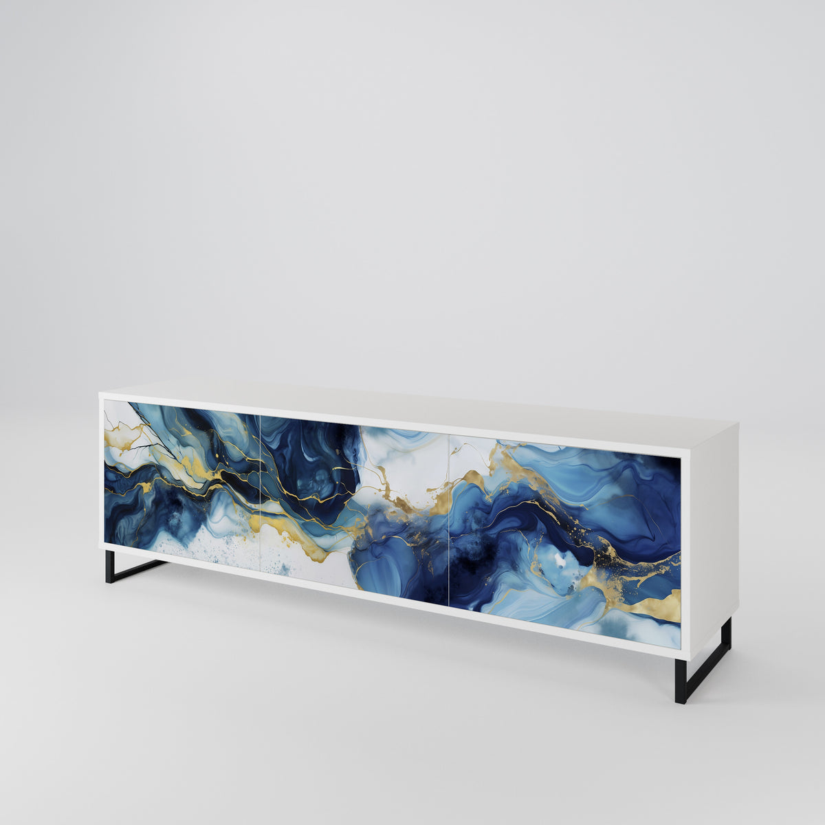 INKY MARBLE TV-bänk med 3 dörrar