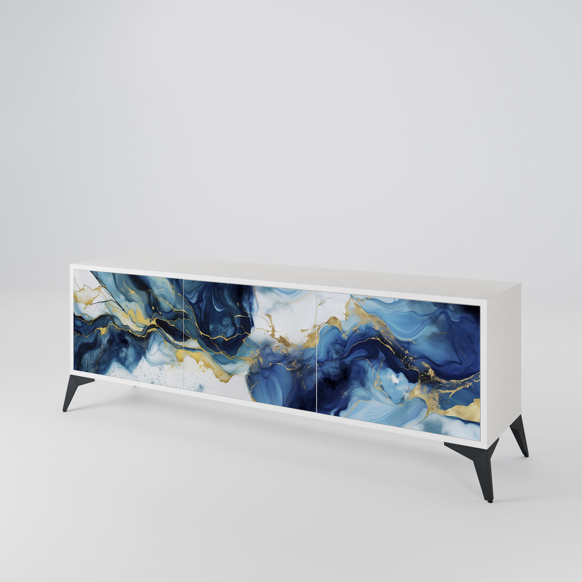 INKY MARBLE TV-bänk med 3 dörrar