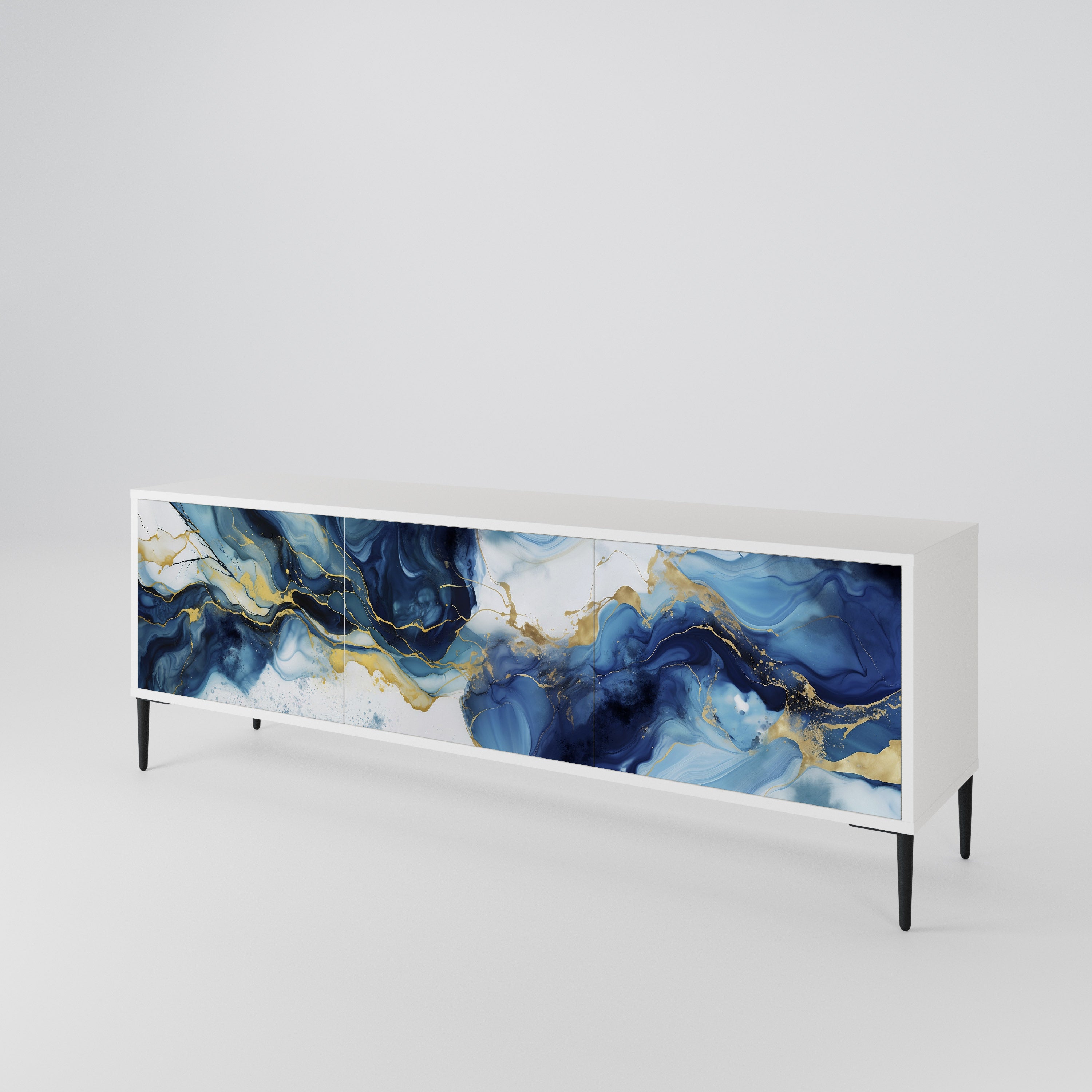 INKY MARBLE 3-Door TV Cabinet