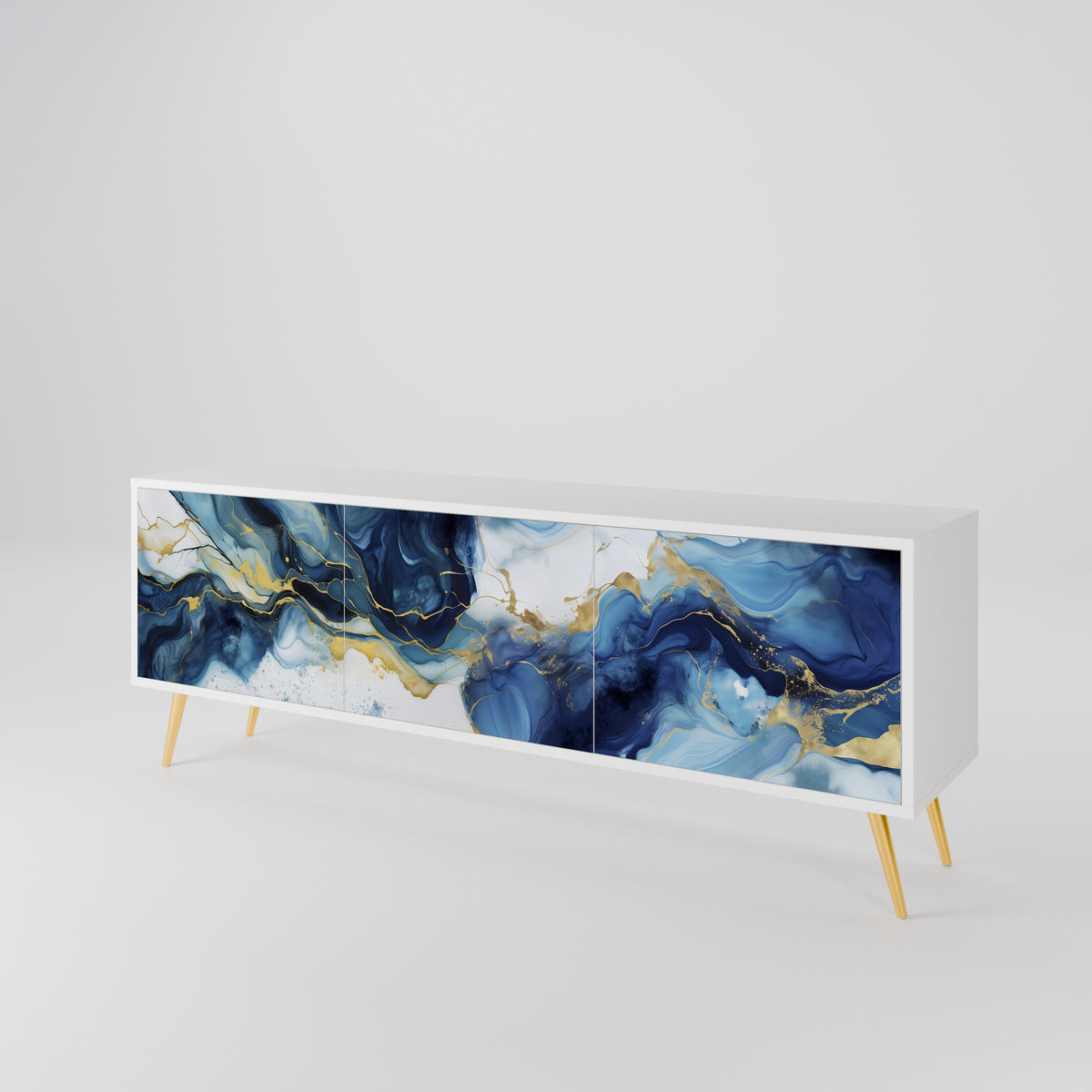 INKY MARBLE TV-bänk med 3 dörrar