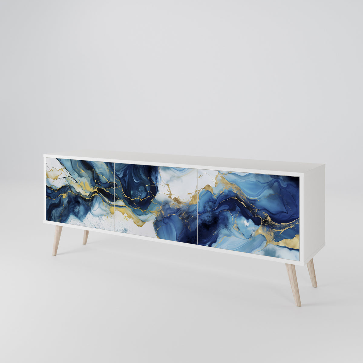 INKY MARBLE TV-bänk med 3 dörrar