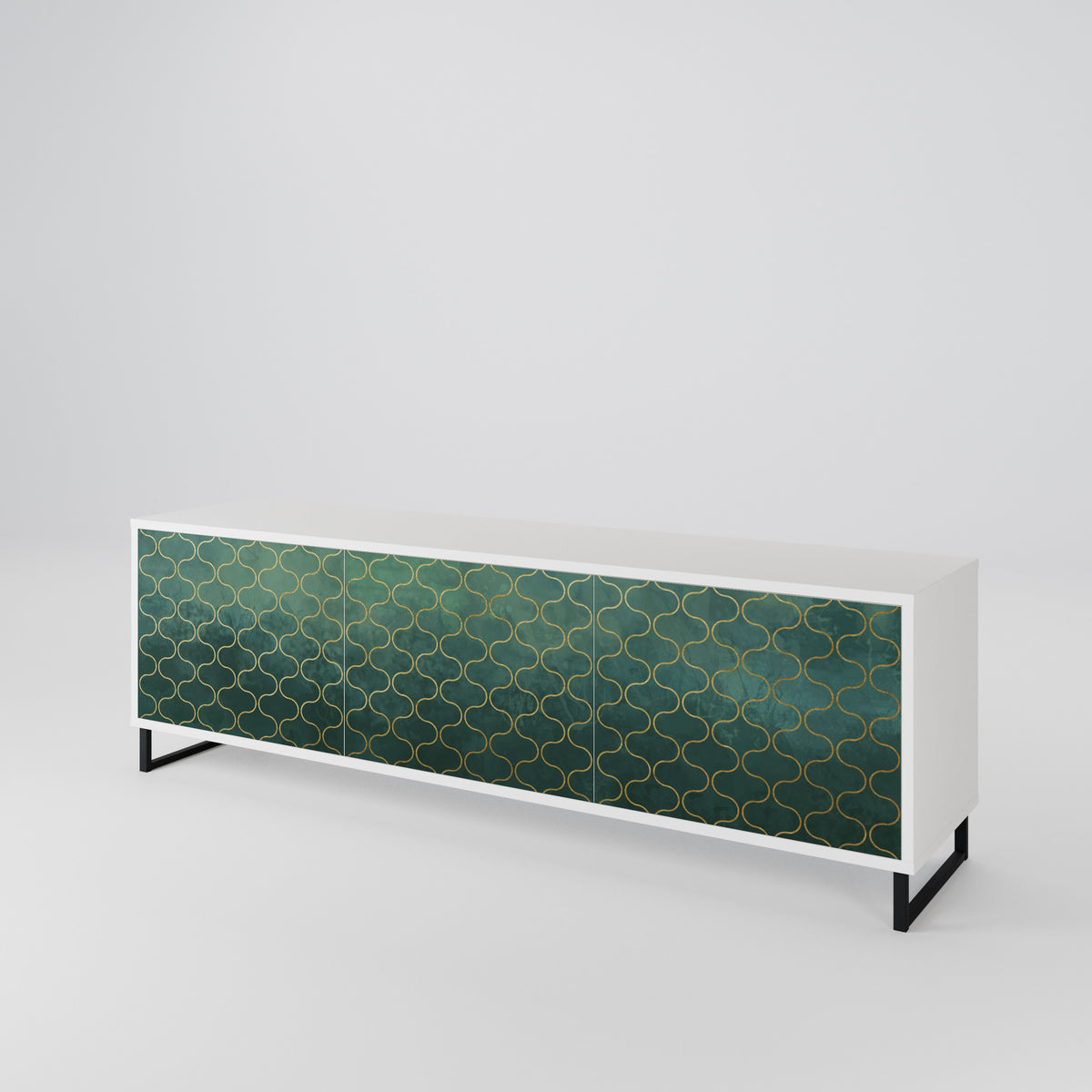 TESSELATED GREENERY TV-bänk med 3 dörrar