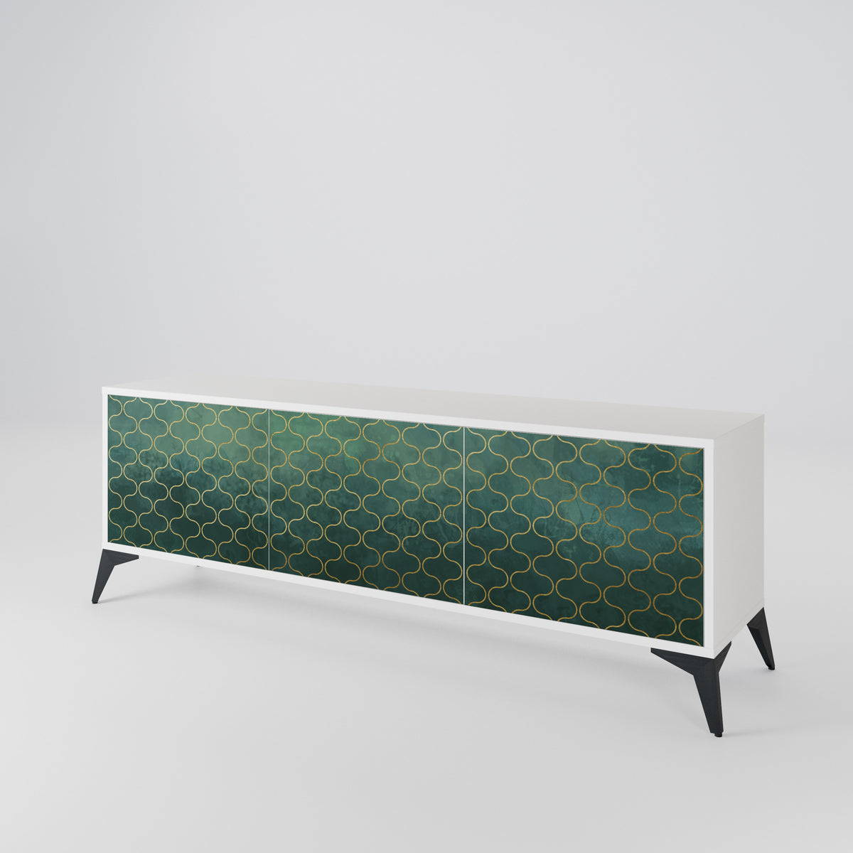 TESSELATED GREENERY TV-bänk med 3 dörrar