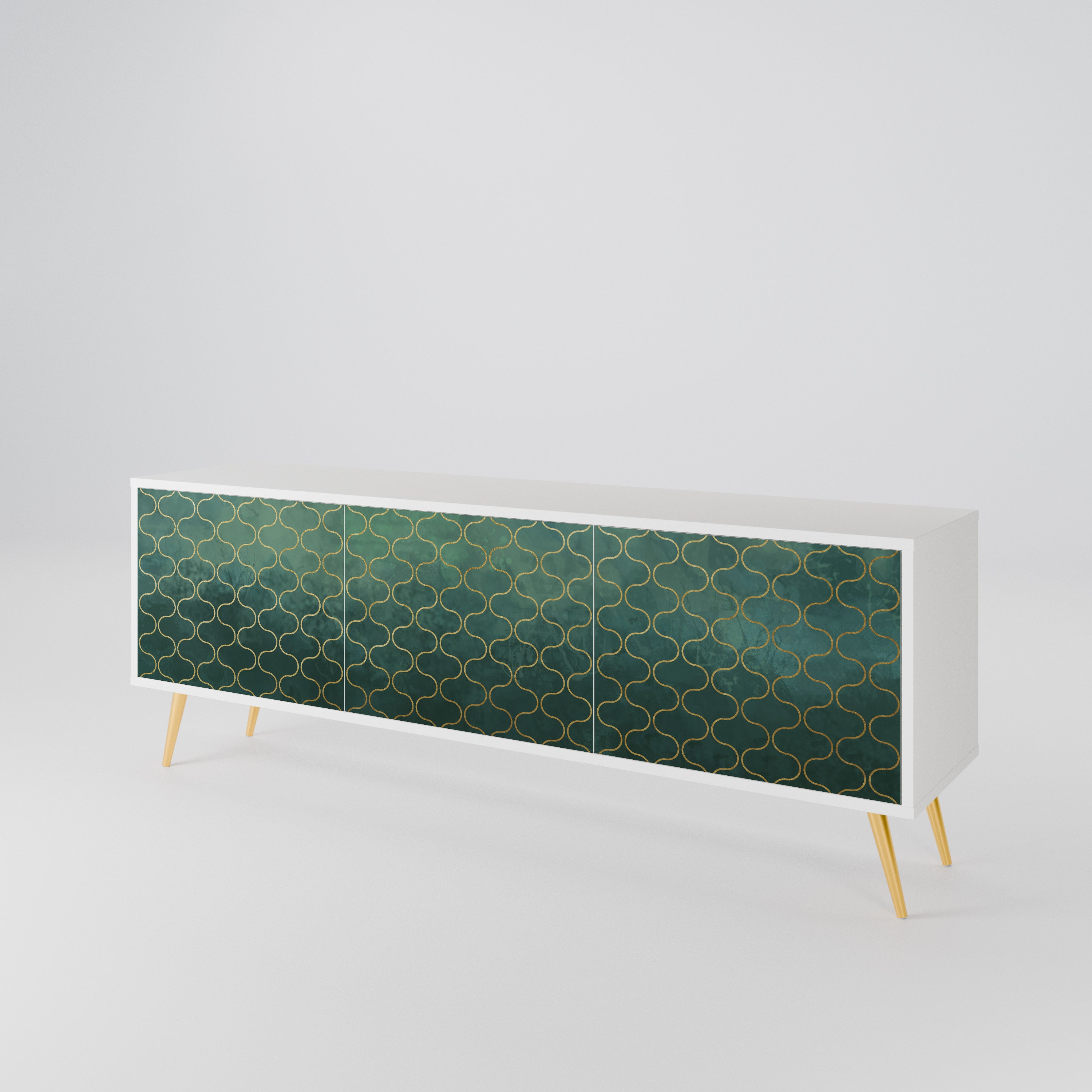 TESSELATED GREENERY 3-Door TV Cabinet