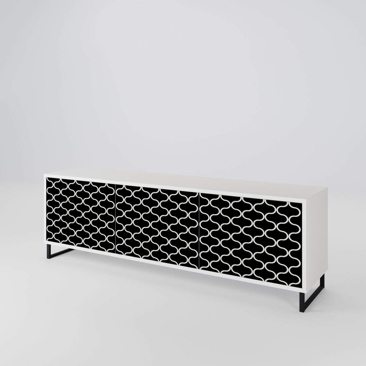 TESSELATED BLACKNESS TV-bänk med 3 dörrar