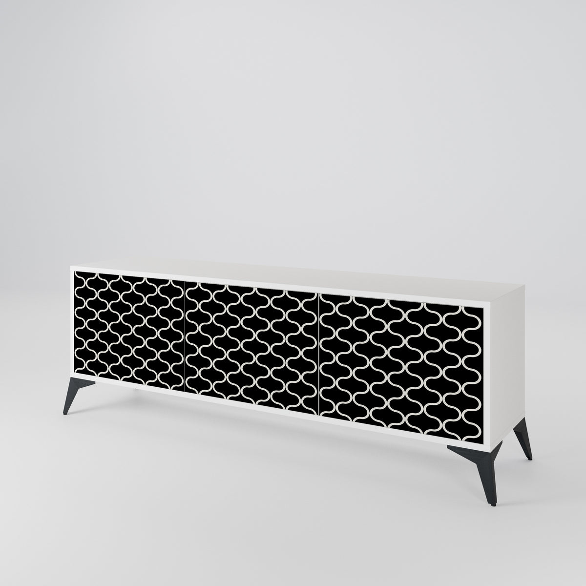 TESSELATED BLACKNESS TV-bänk med 3 dörrar