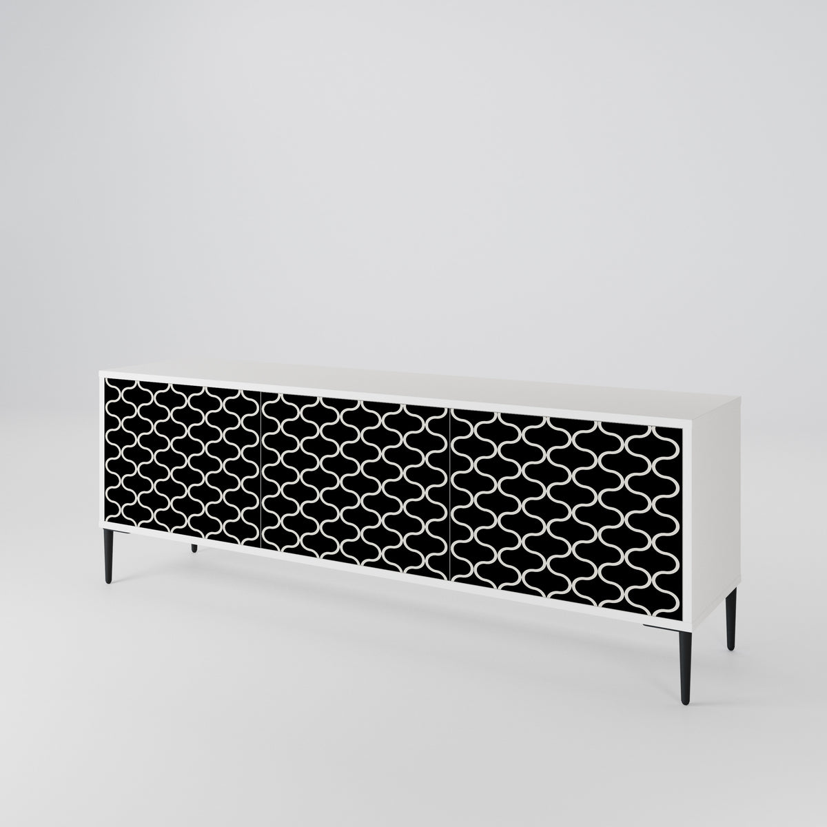 TESSELATED BLACKNESS TV-bänk med 3 dörrar