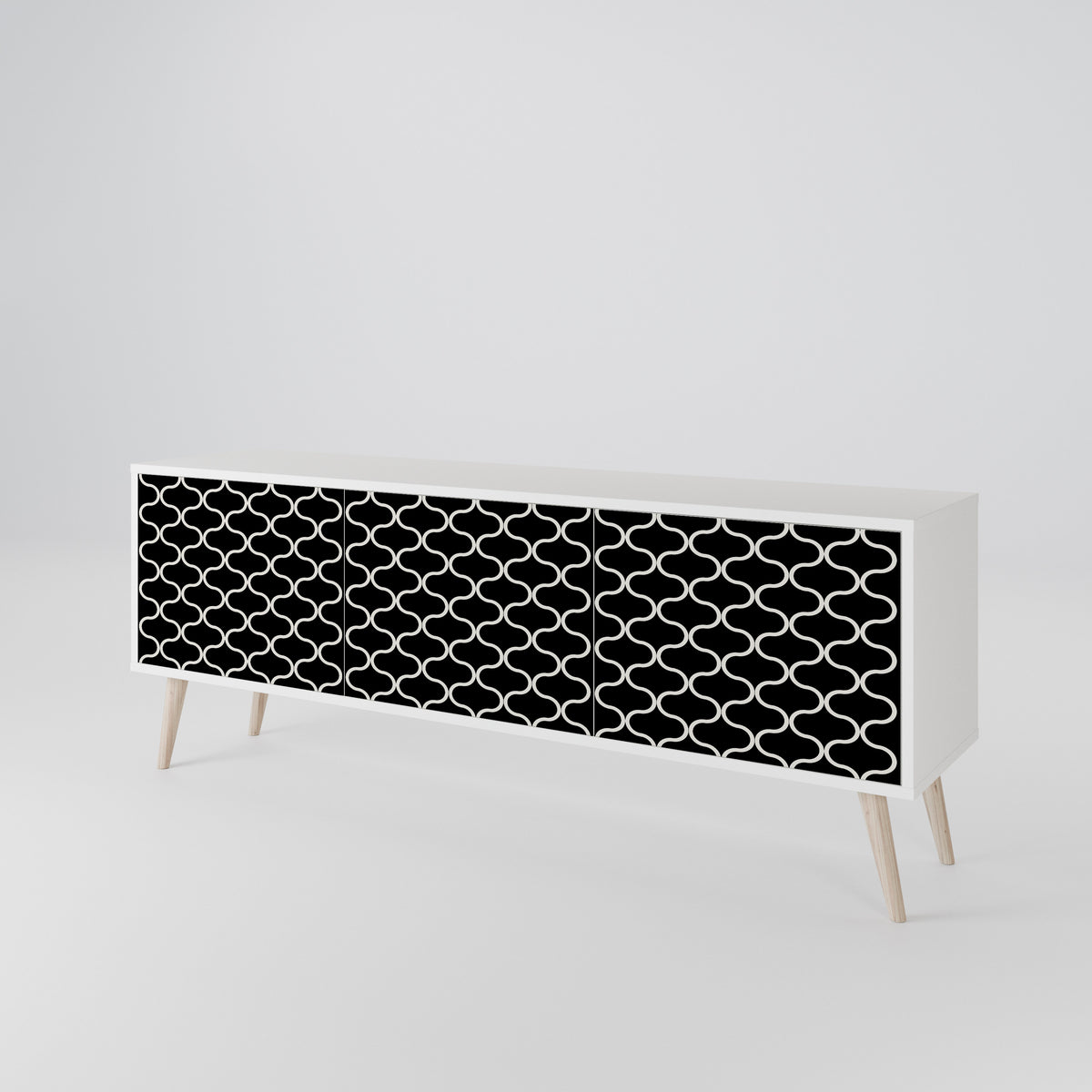 TESSELATED BLACKNESS TV-bänk med 3 dörrar