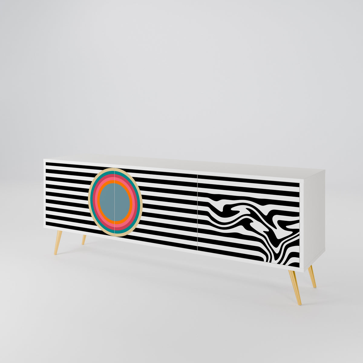 SPECTRA SHOWCASE TV-bänk med 3 dörrar