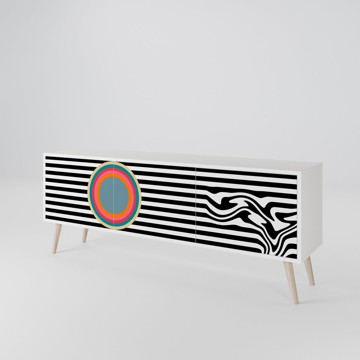 SPECTRA SHOWCASE TV-bänk med 3 dörrar