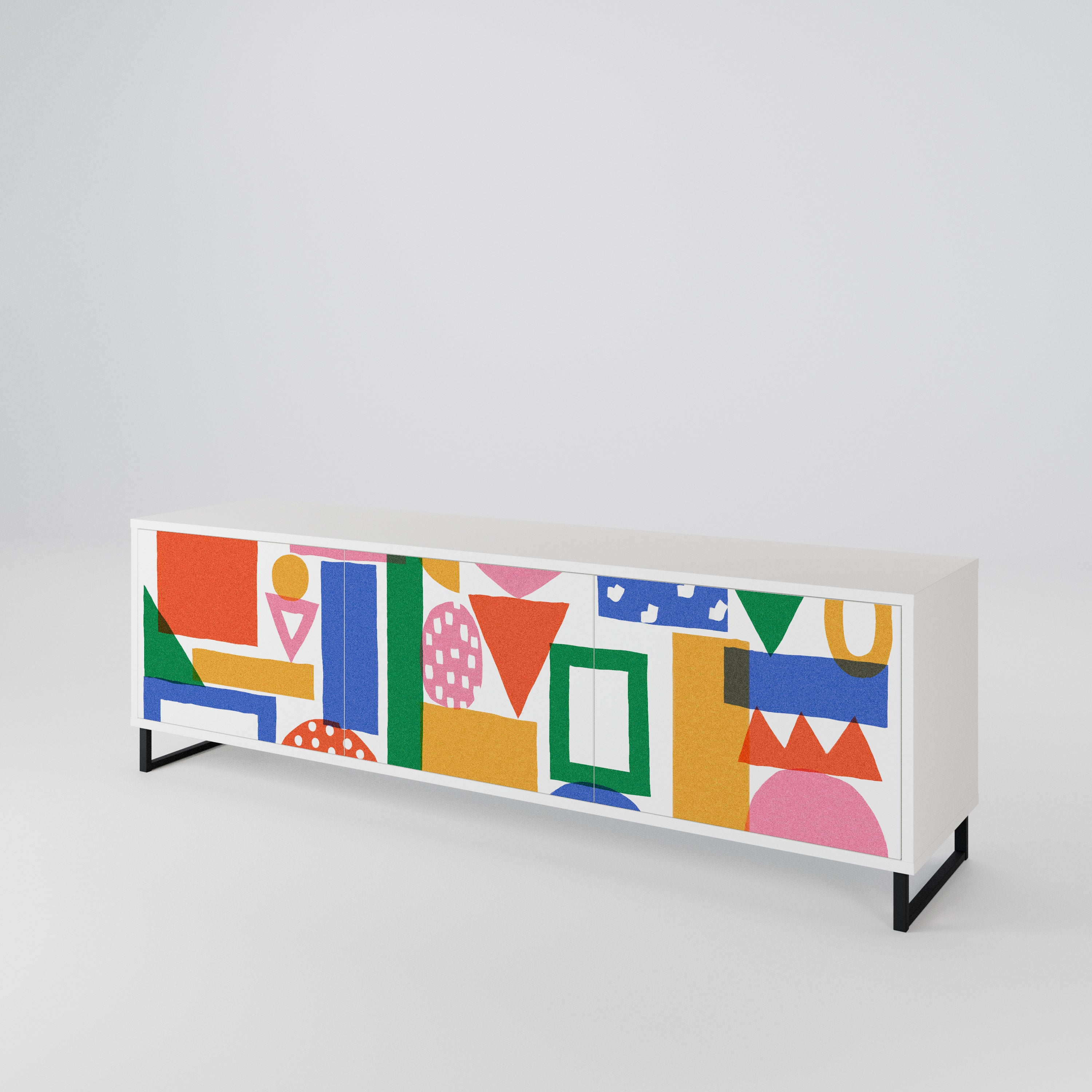 GEOMETRIC GLIMMER 3-Door TV Cabinet