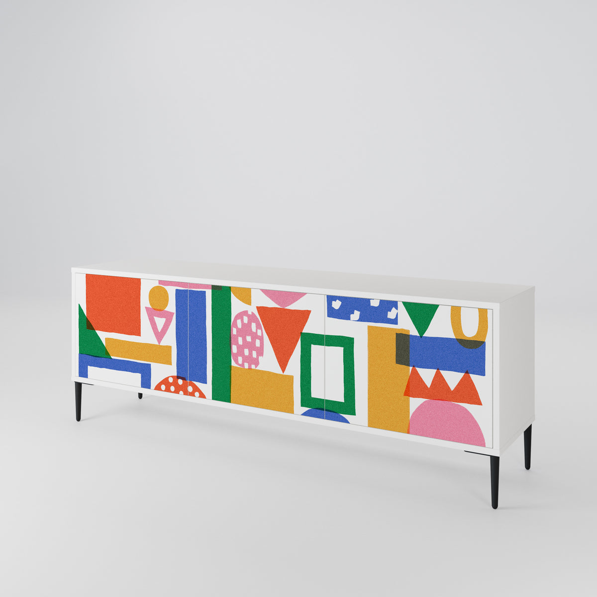 GEOMETRIC GLIMMER TV-bänk med 3 dörrar