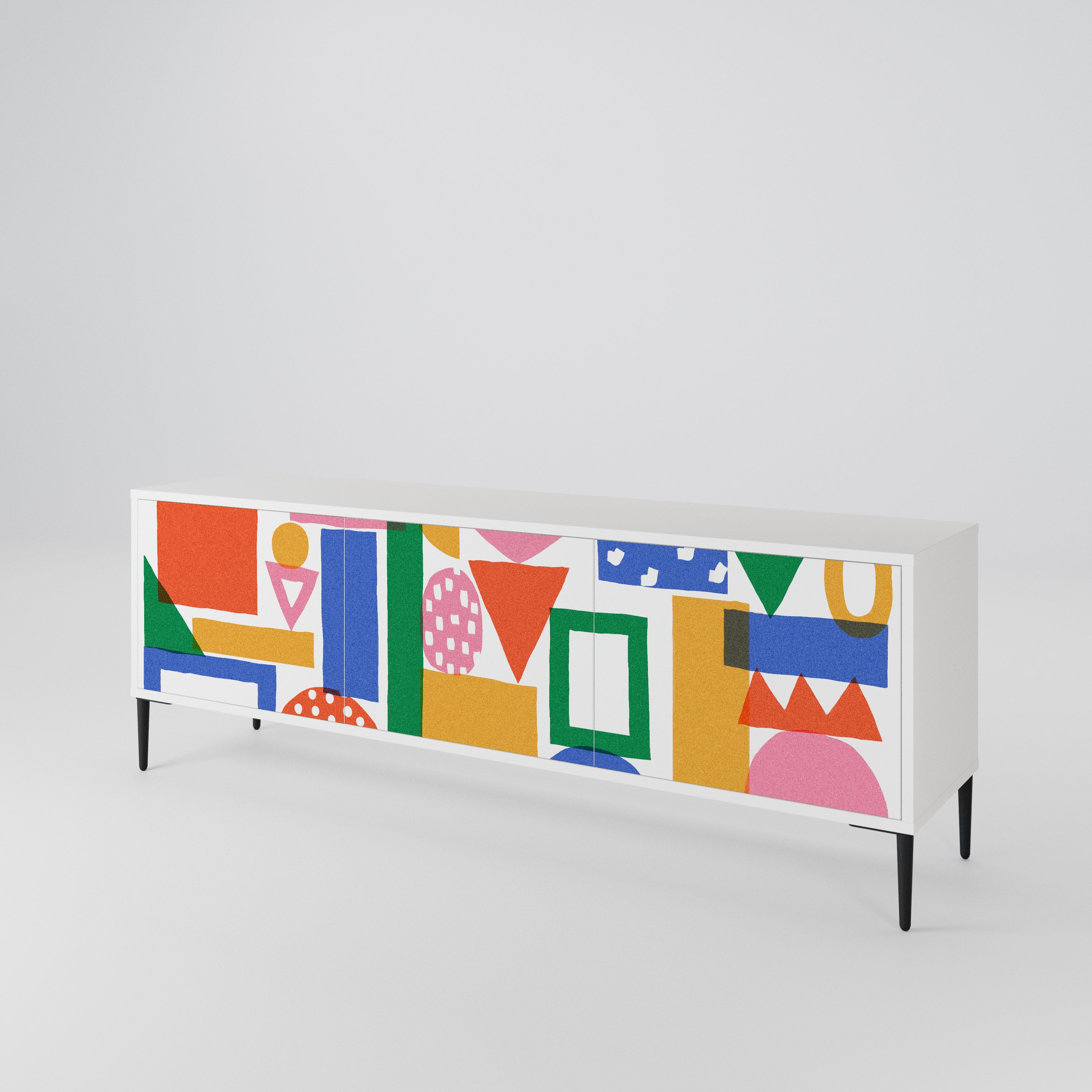 GEOMETRIC GLIMMER 3-Door TV Cabinet