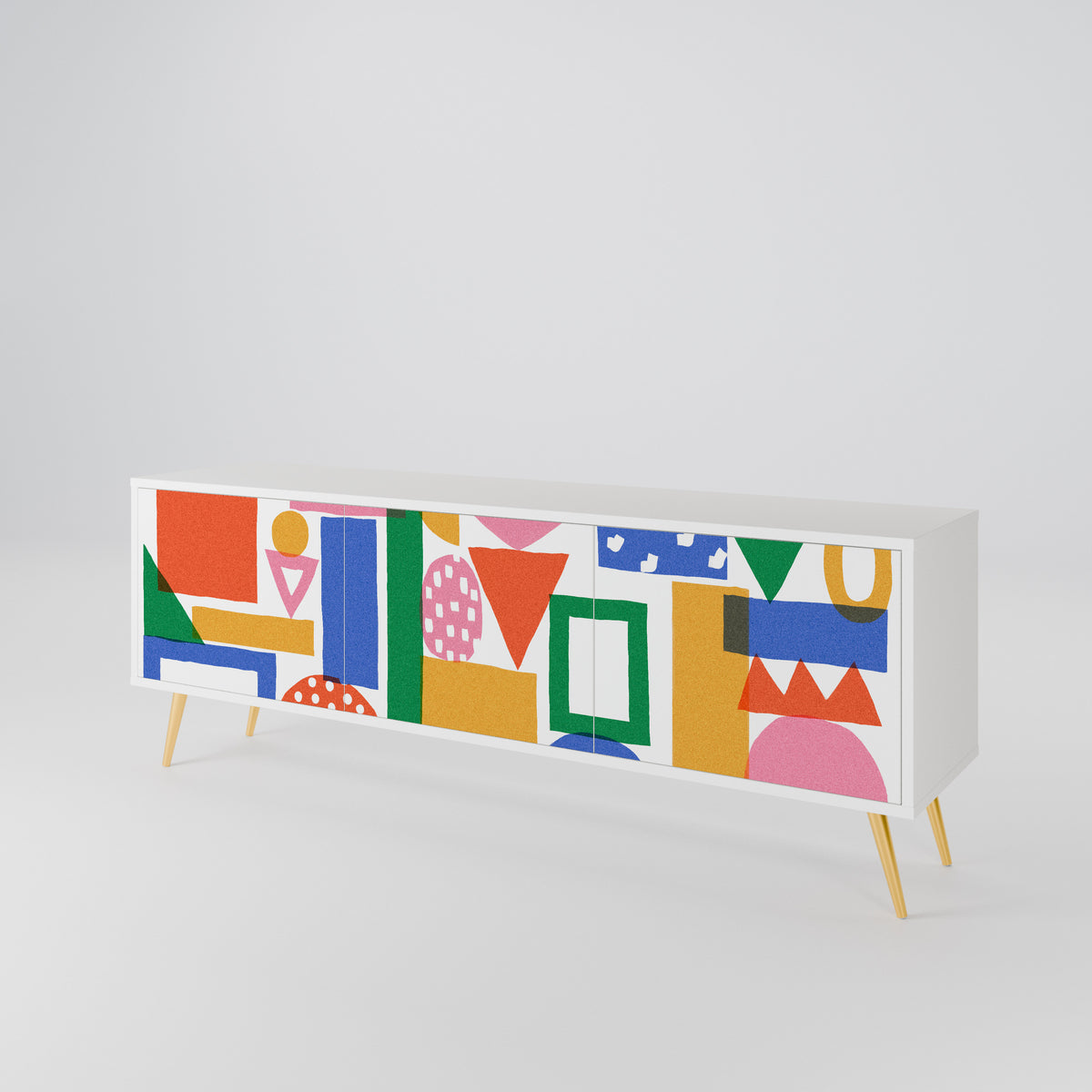 GEOMETRIC GLIMMER TV-bänk med 3 dörrar