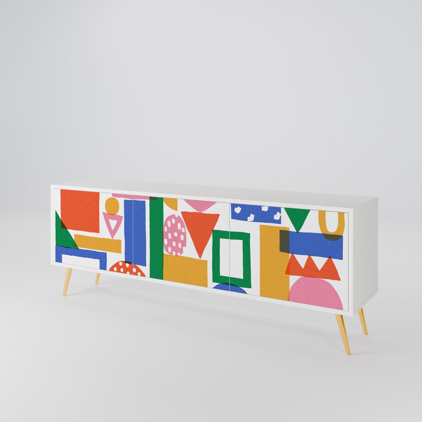 GEOMETRIC GLIMMER TV-bänk med 3 dörrar