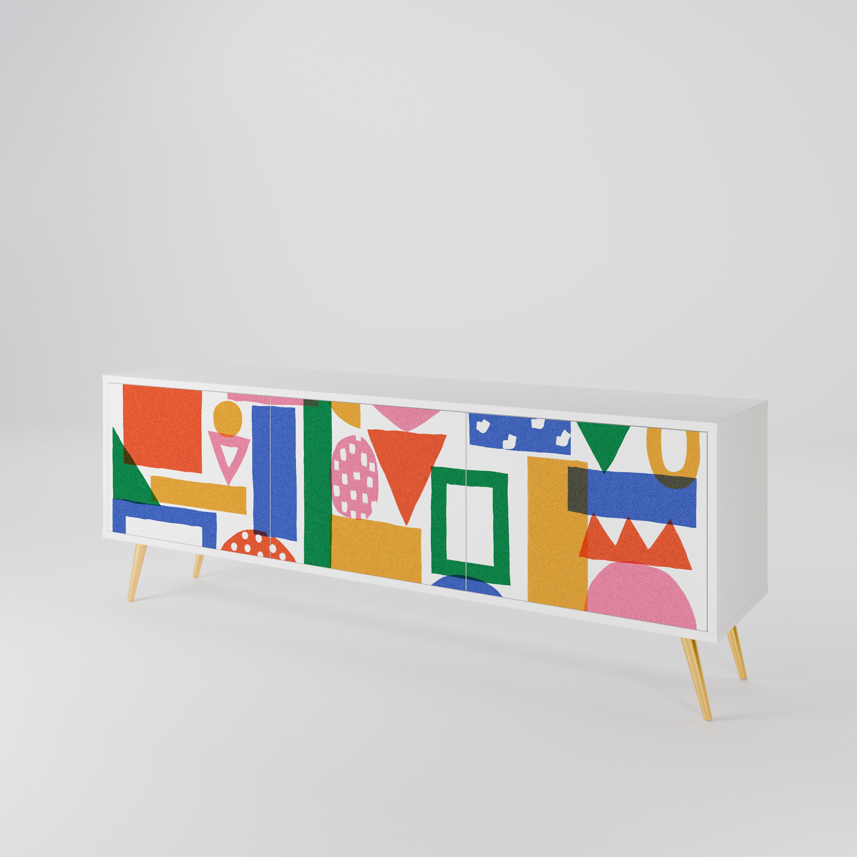 GEOMETRIC GLIMMER 3-Door TV Cabinet