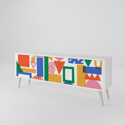 GEOMETRIC GLIMMER TV-bänk med 3 dörrar
