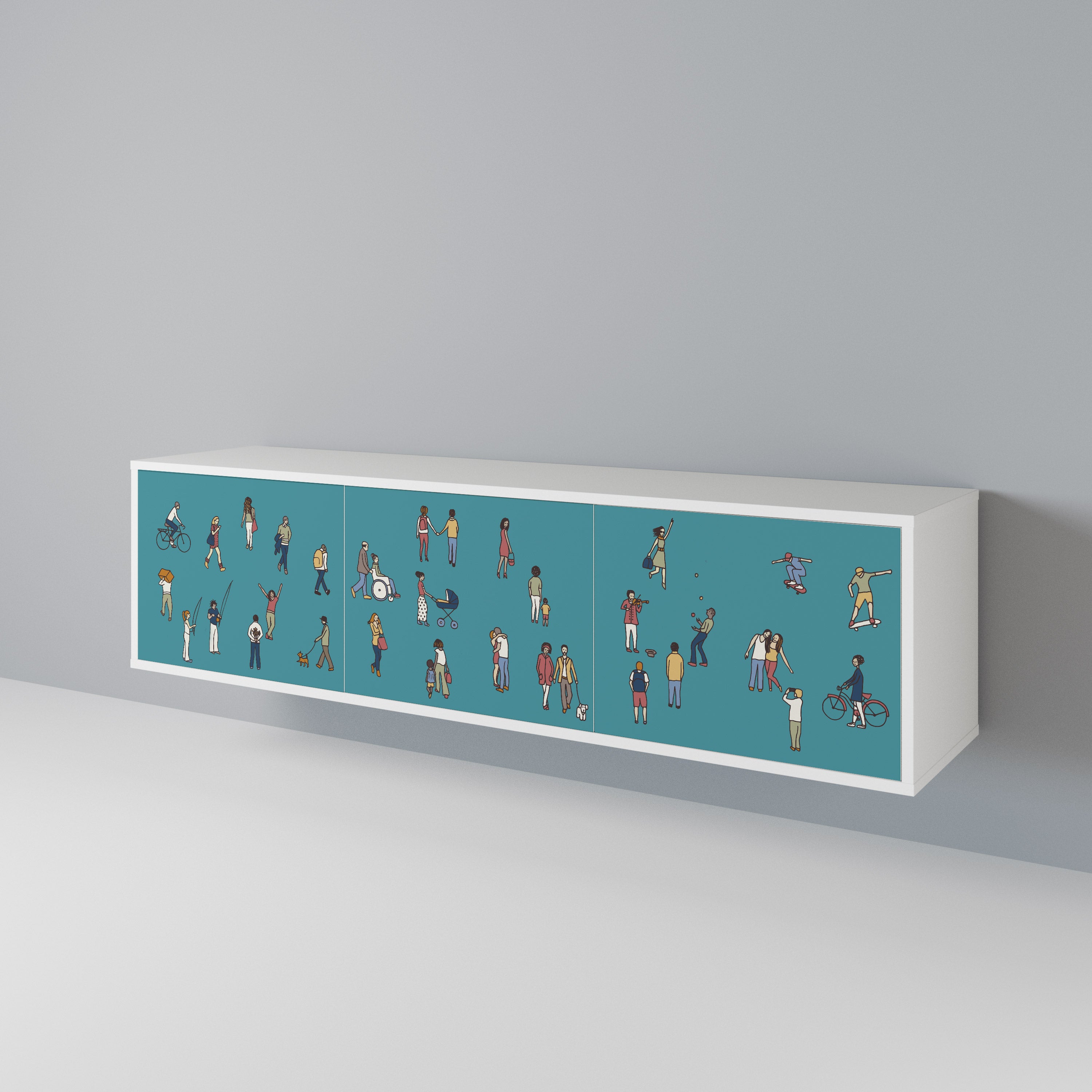 COLLECTIVE STREAM 3-Door TV Cabinet