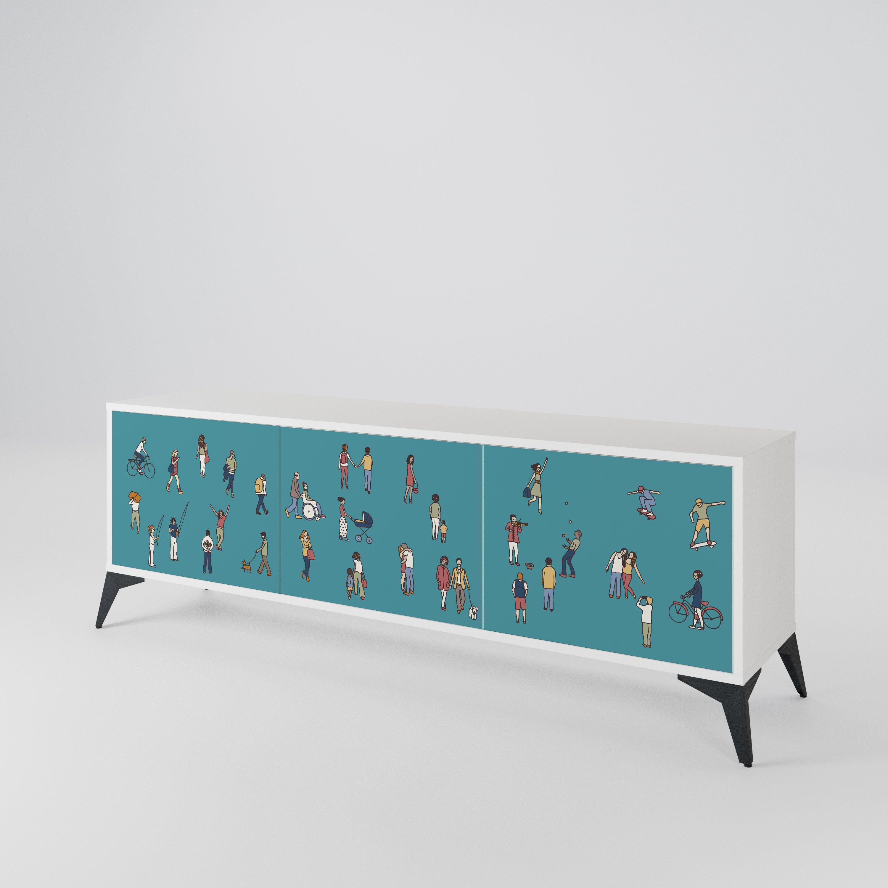 COLLECTIVE STREAM 3-Door TV Cabinet