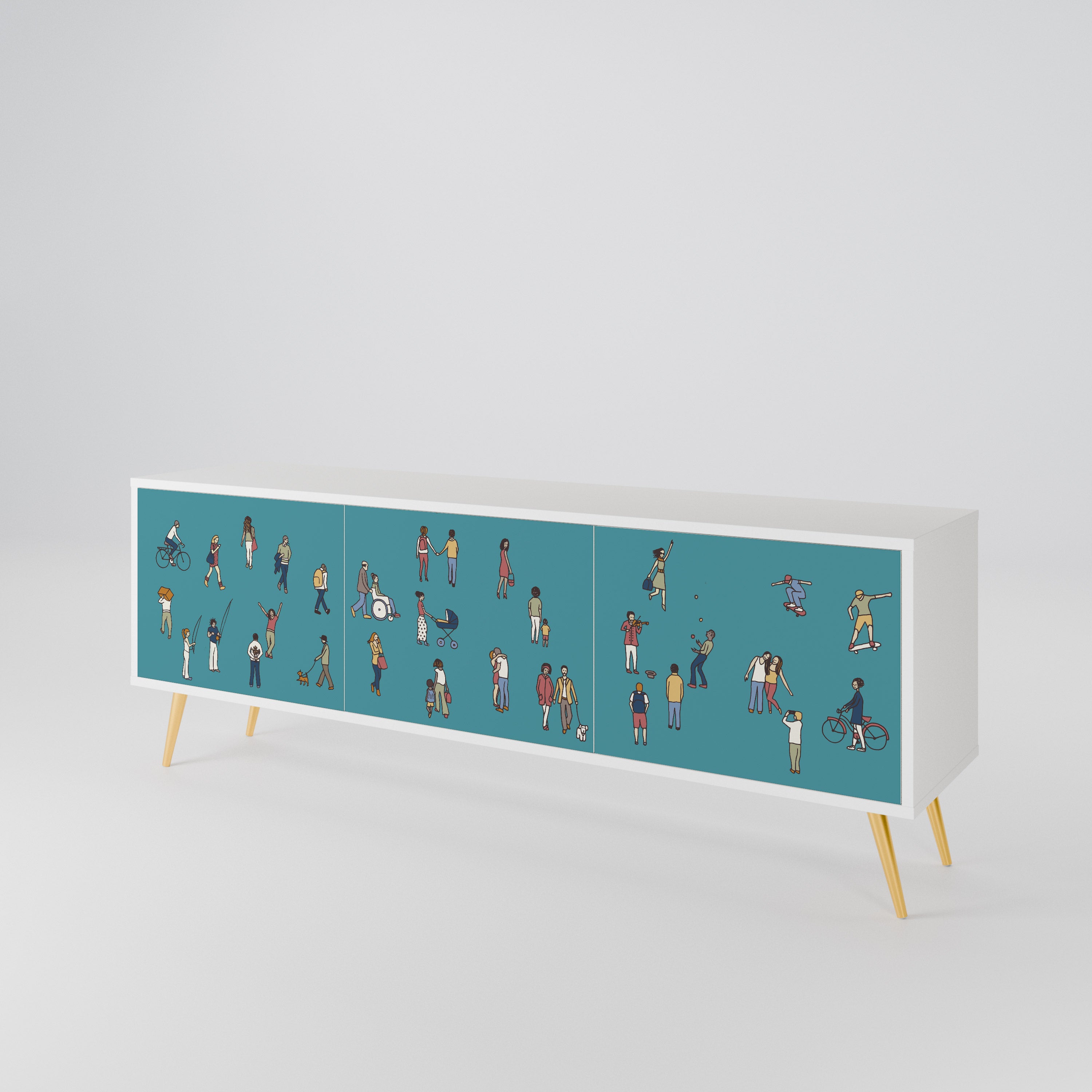 COLLECTIVE STREAM 3-Door TV Cabinet