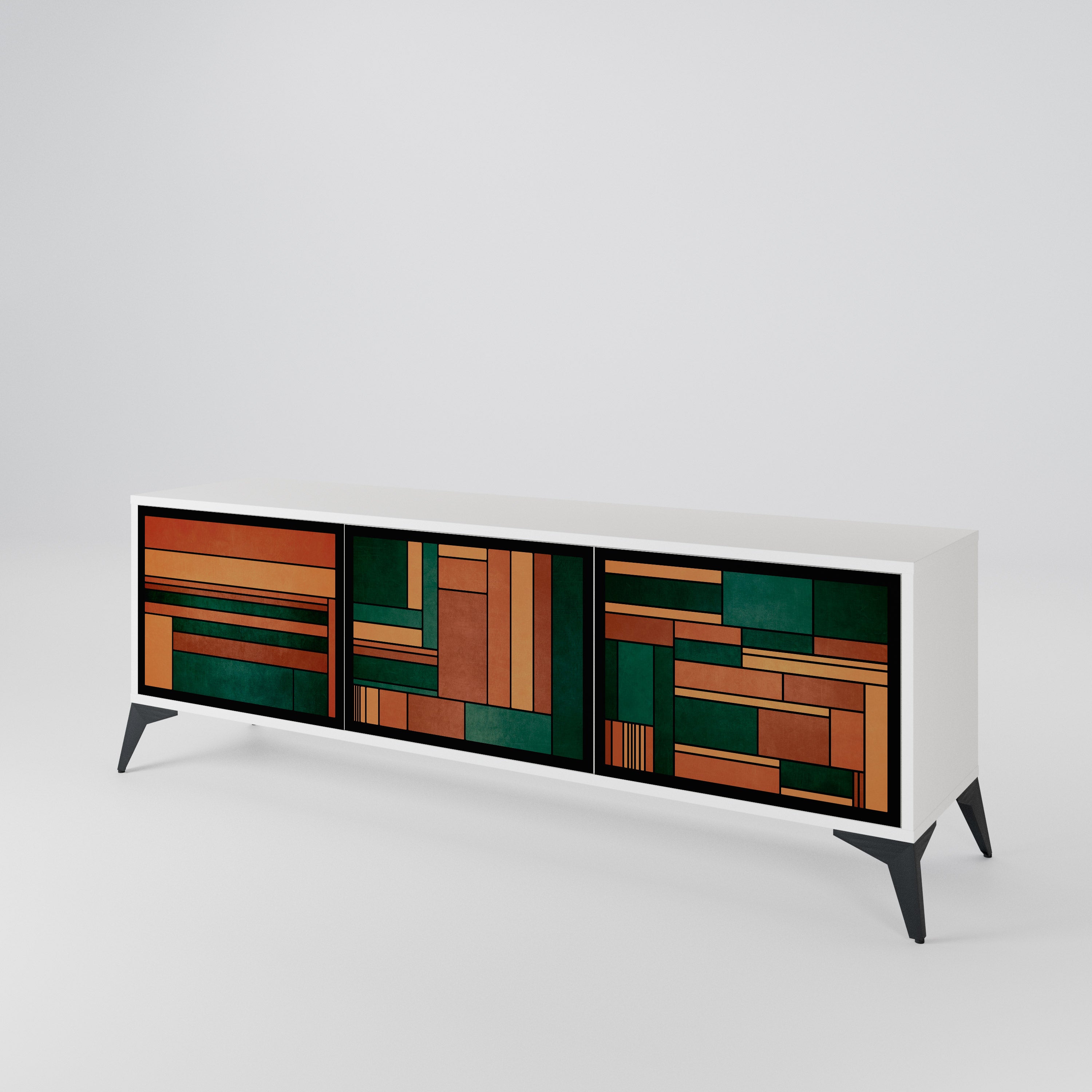 EARTHY FIGURES 3-Door TV Cabinet
