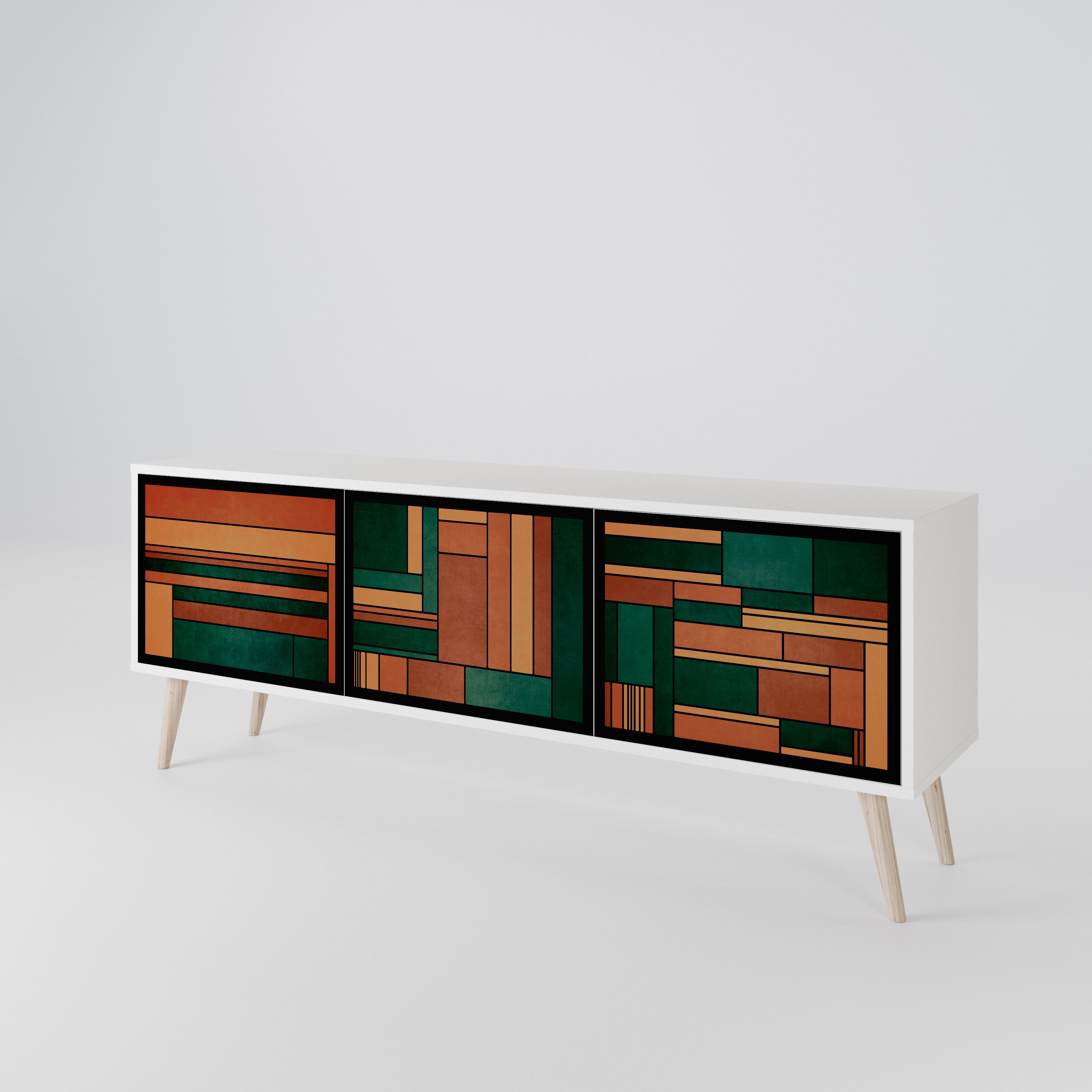 EARTHY FIGURES 3-Door TV Cabinet