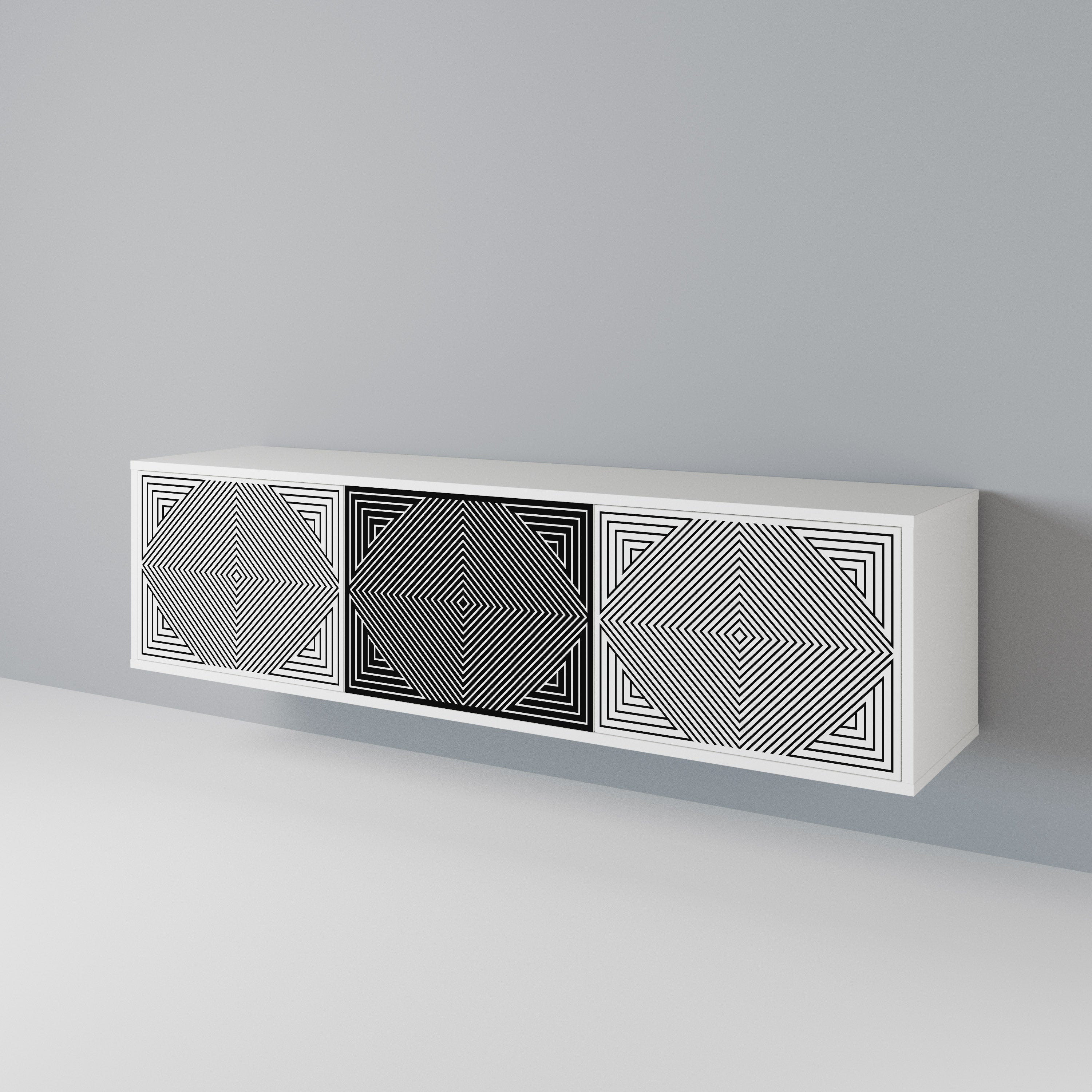 POLYGON ILLUSION 3-Door TV Cabinet